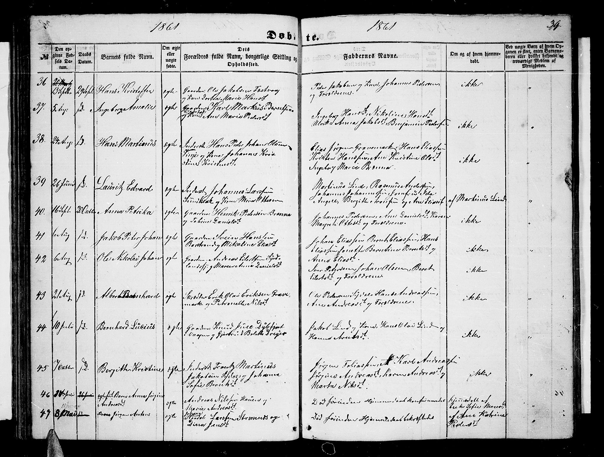 Ministerialprotokoller, klokkerbøker og fødselsregistre - Nordland, AV/SAT-A-1459/876/L1102: Parish register (copy) no. 876C01, 1852-1886, p. 39