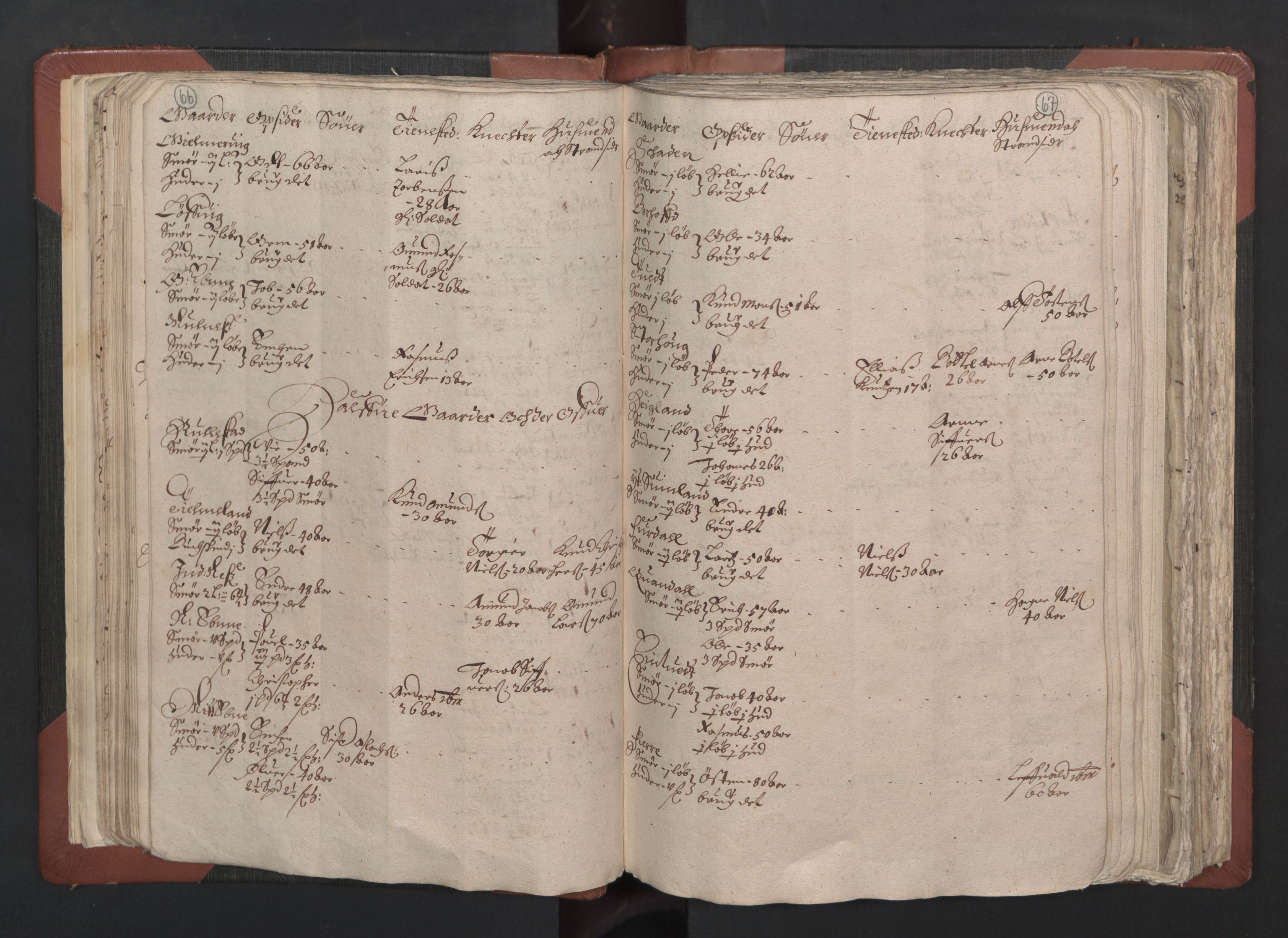 RA, Bailiff's Census 1664-1666, no. 13: Nordhordland fogderi and Sunnhordland fogderi, 1665, p. 66-67