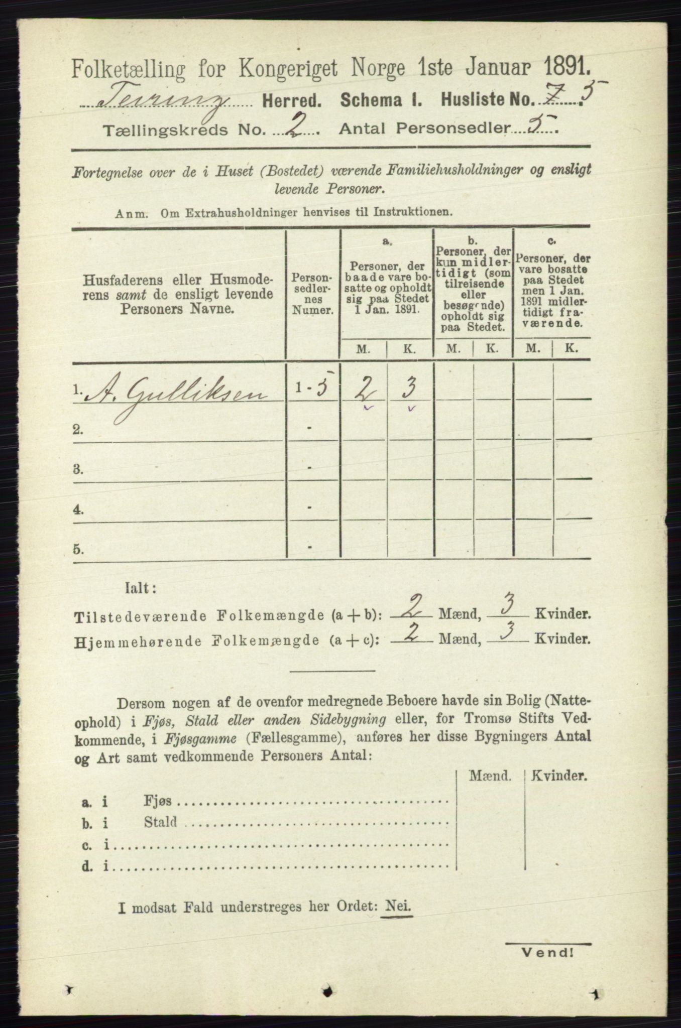 RA, 1891 census for 0240 Feiring, 1891, p. 674