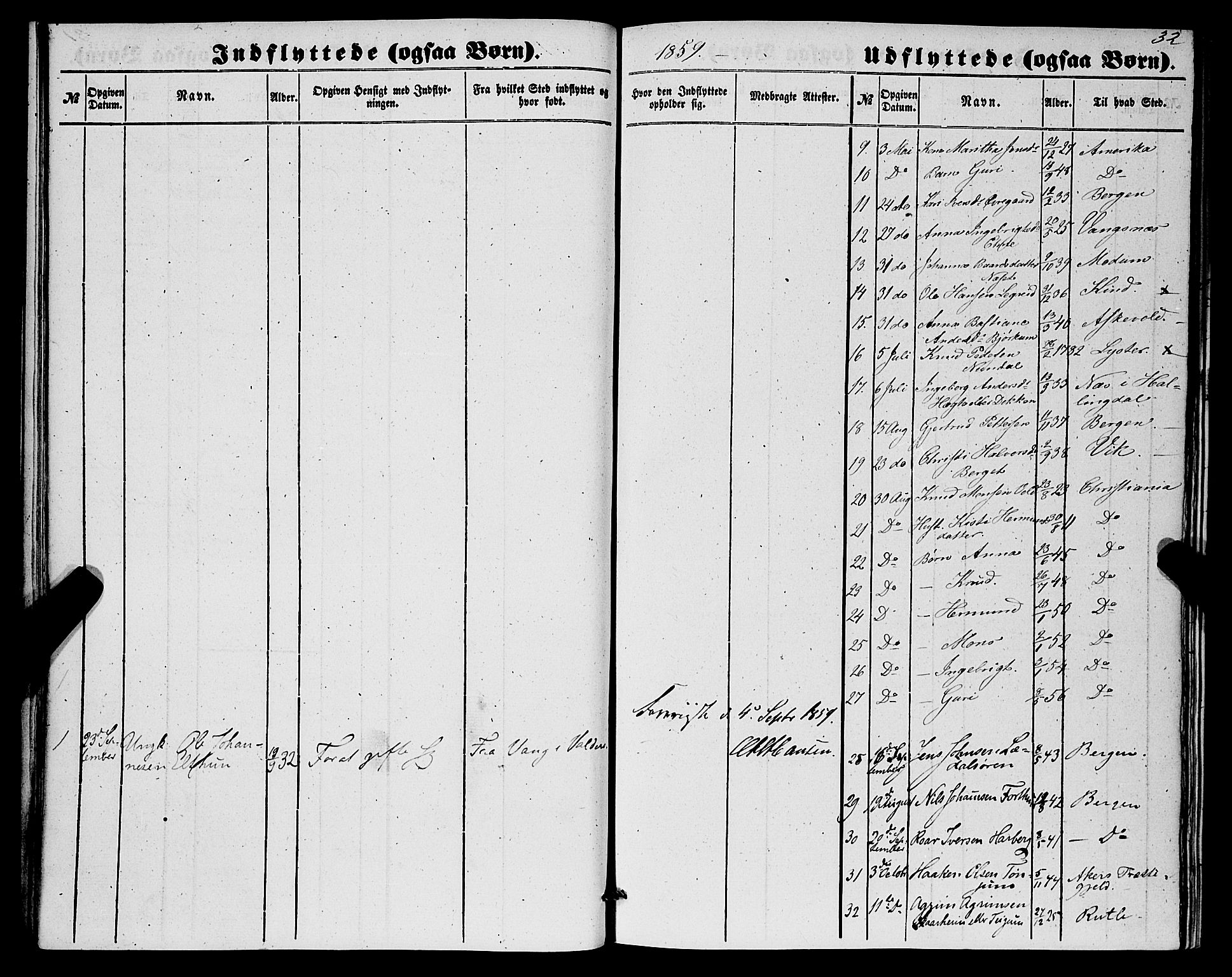 Lærdal sokneprestembete, AV/SAB-A-81201: Parish register (official) no. A 17, 1851-1877, p. 32
