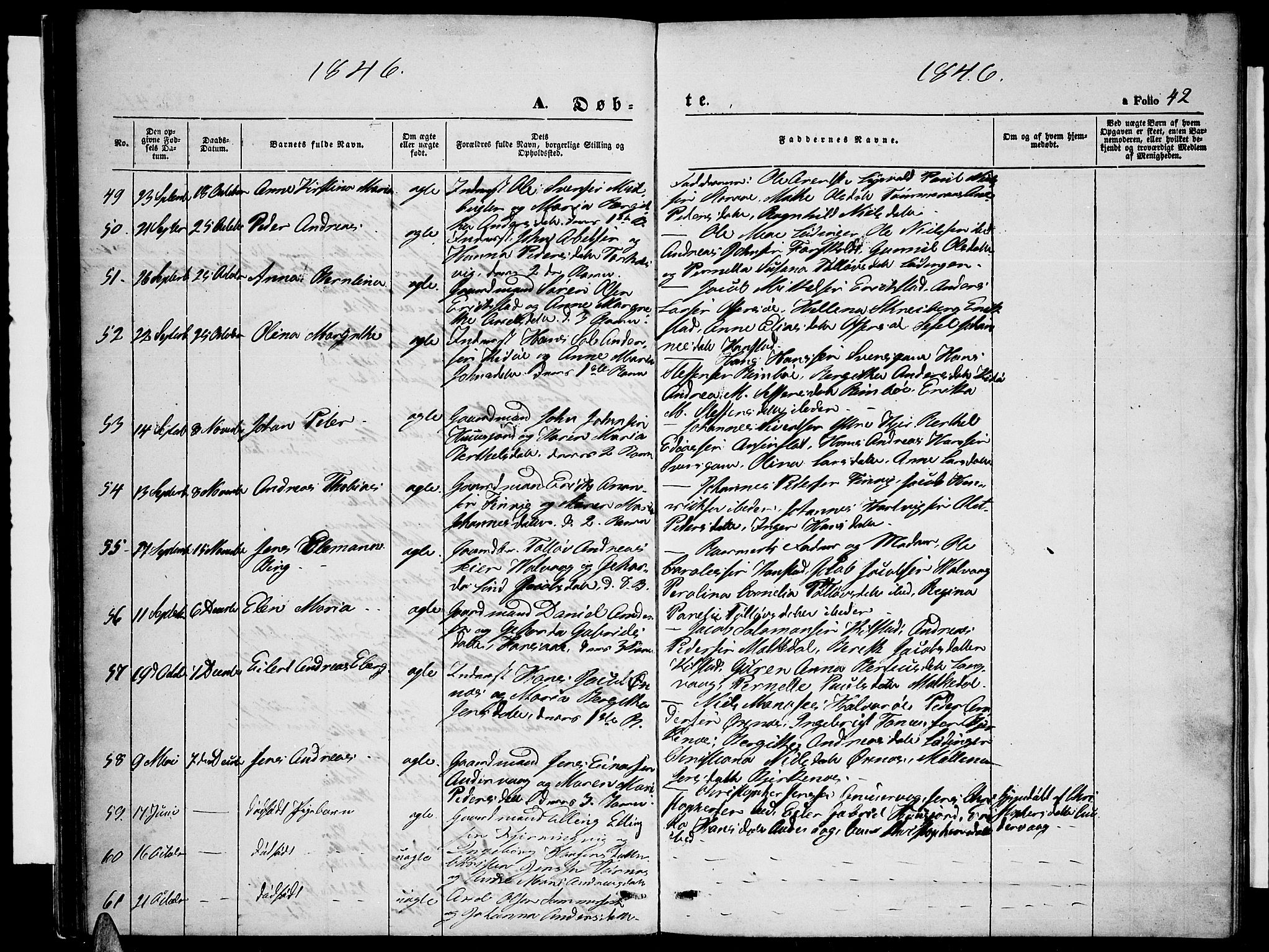 Ministerialprotokoller, klokkerbøker og fødselsregistre - Nordland, AV/SAT-A-1459/872/L1045: Parish register (copy) no. 872C01, 1840-1851, p. 42