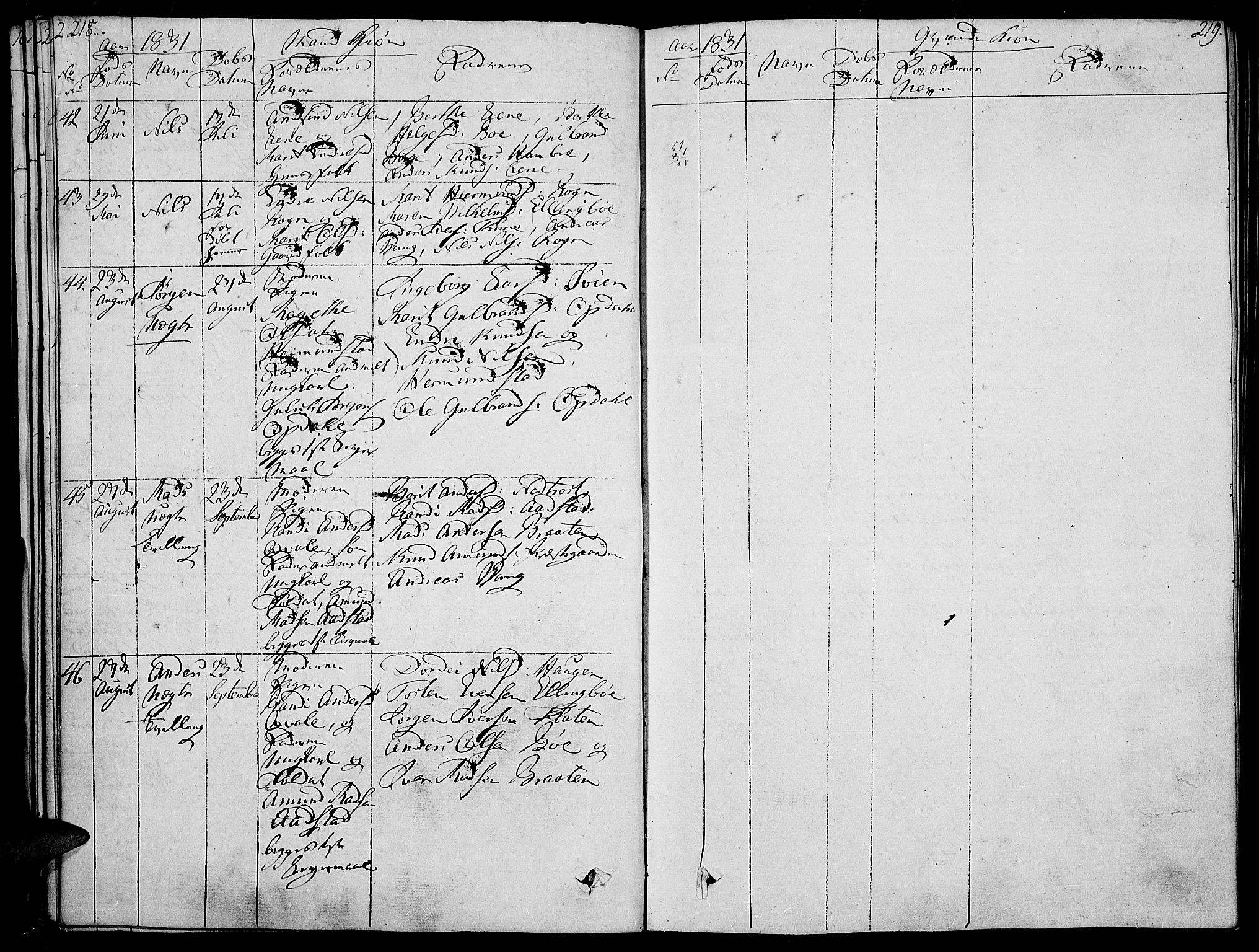 Vang prestekontor, Valdres, AV/SAH-PREST-140/H/Ha/L0003: Parish register (official) no. 3, 1809-1831, p. 218-219