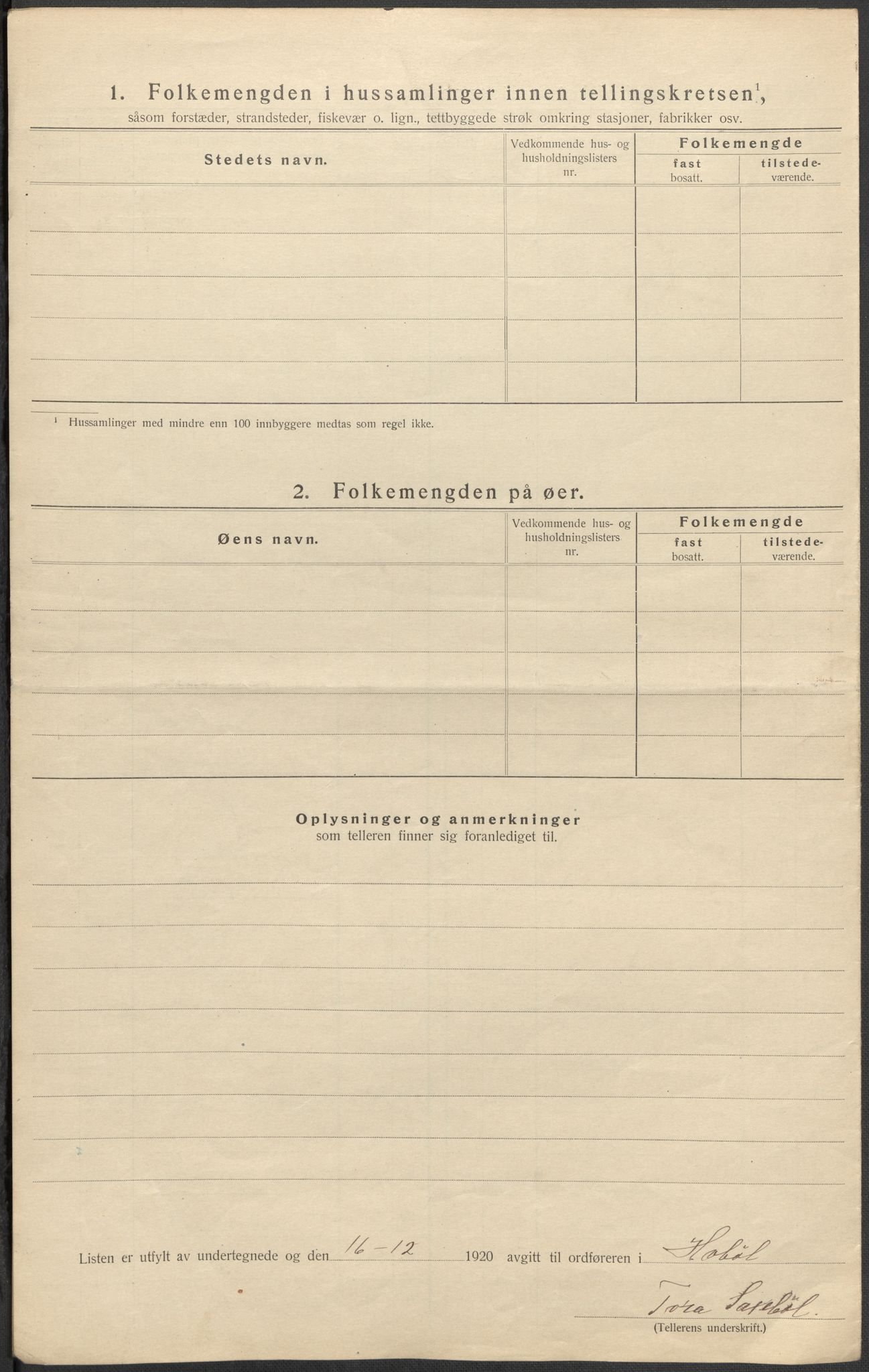 SAO, 1920 census for Hobøl, 1920, p. 19