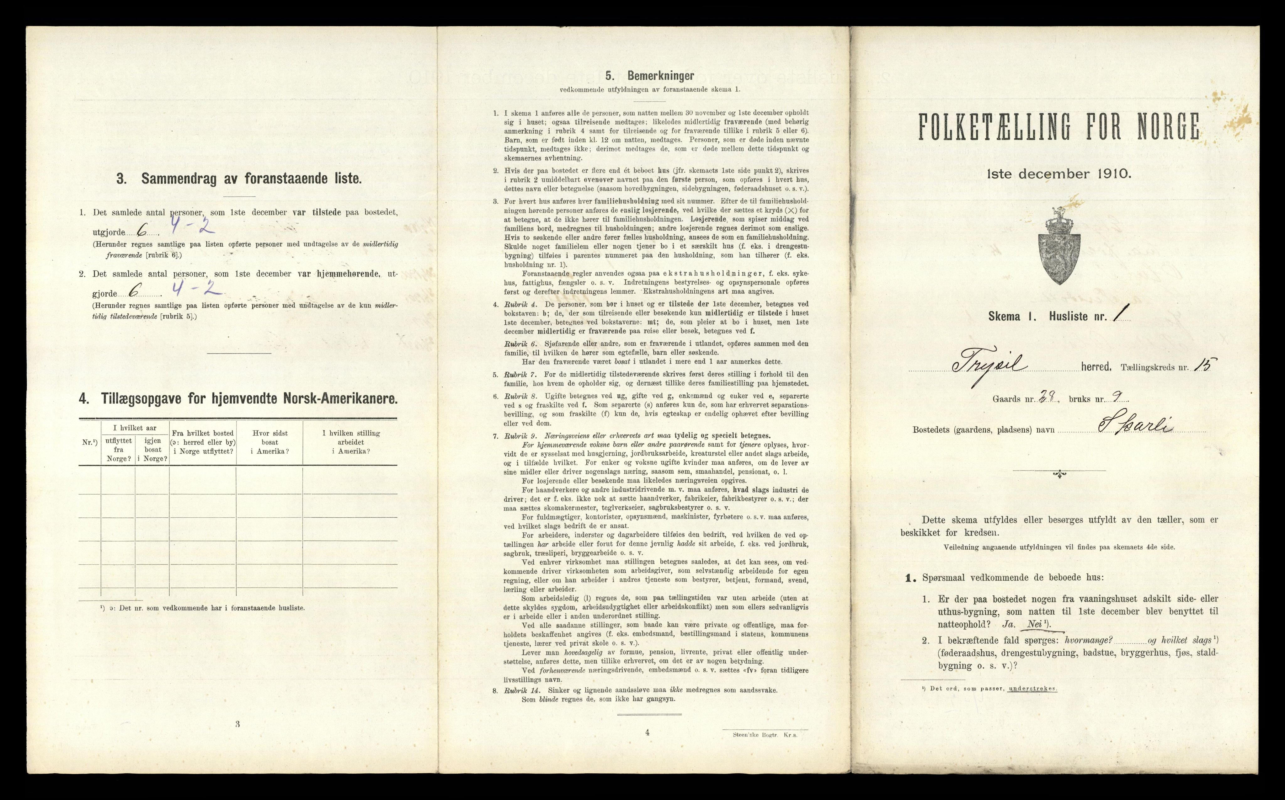 RA, 1910 census for Trysil, 1910, p. 1785