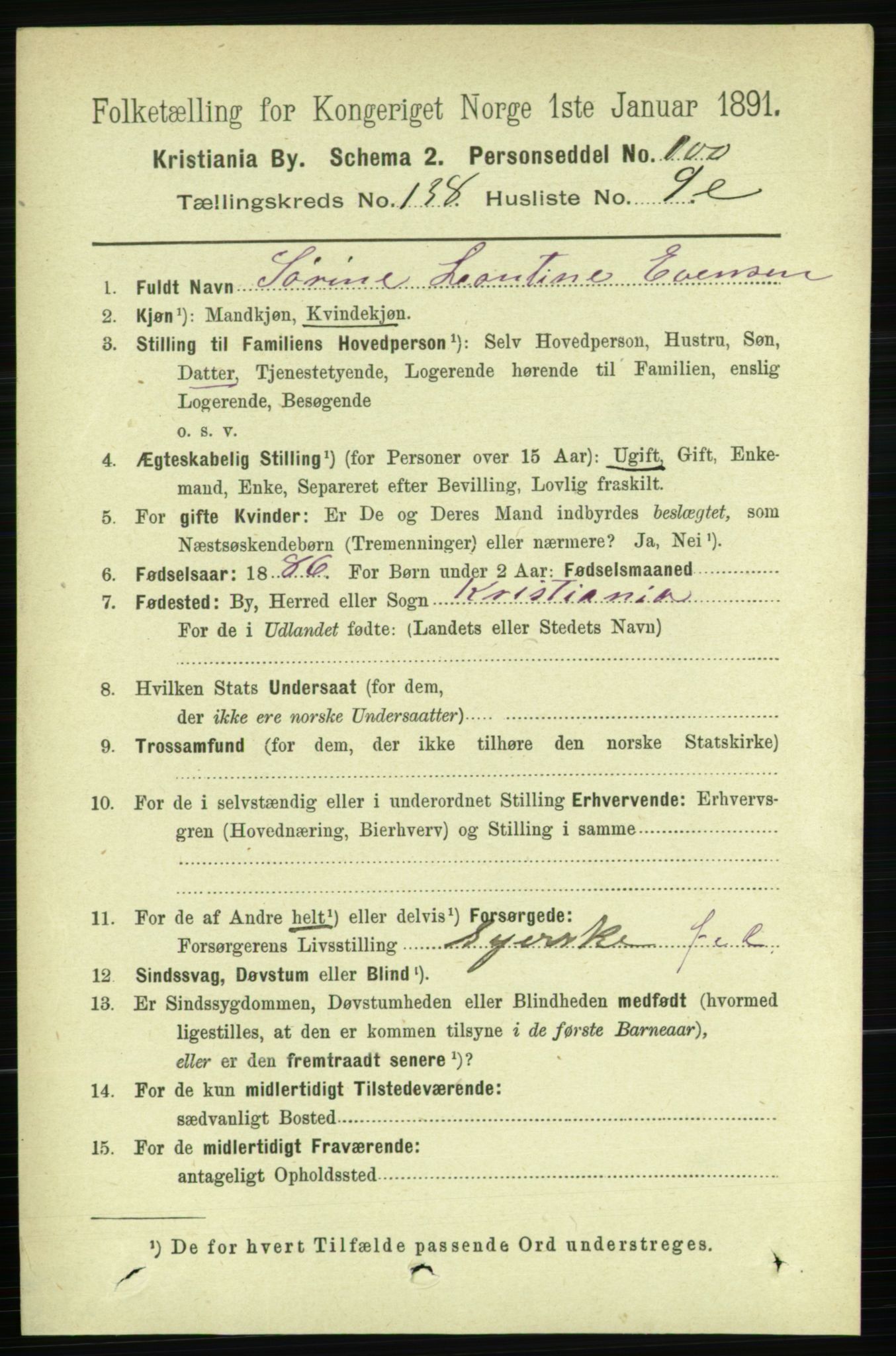 RA, 1891 census for 0301 Kristiania, 1891, p. 76970