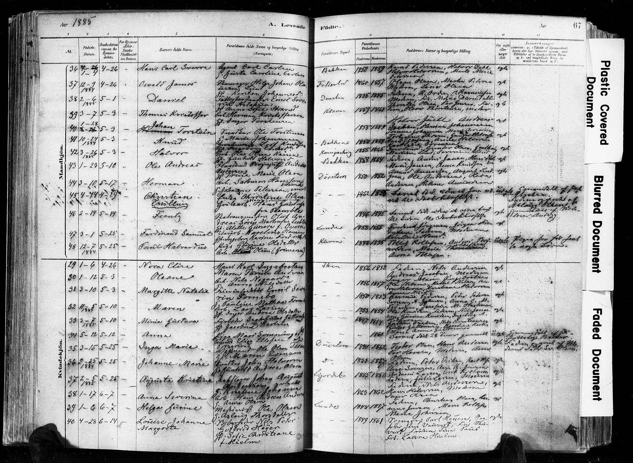 Skien kirkebøker, SAKO/A-302/F/Fa/L0009: Parish register (official) no. 9, 1878-1890, p. 67
