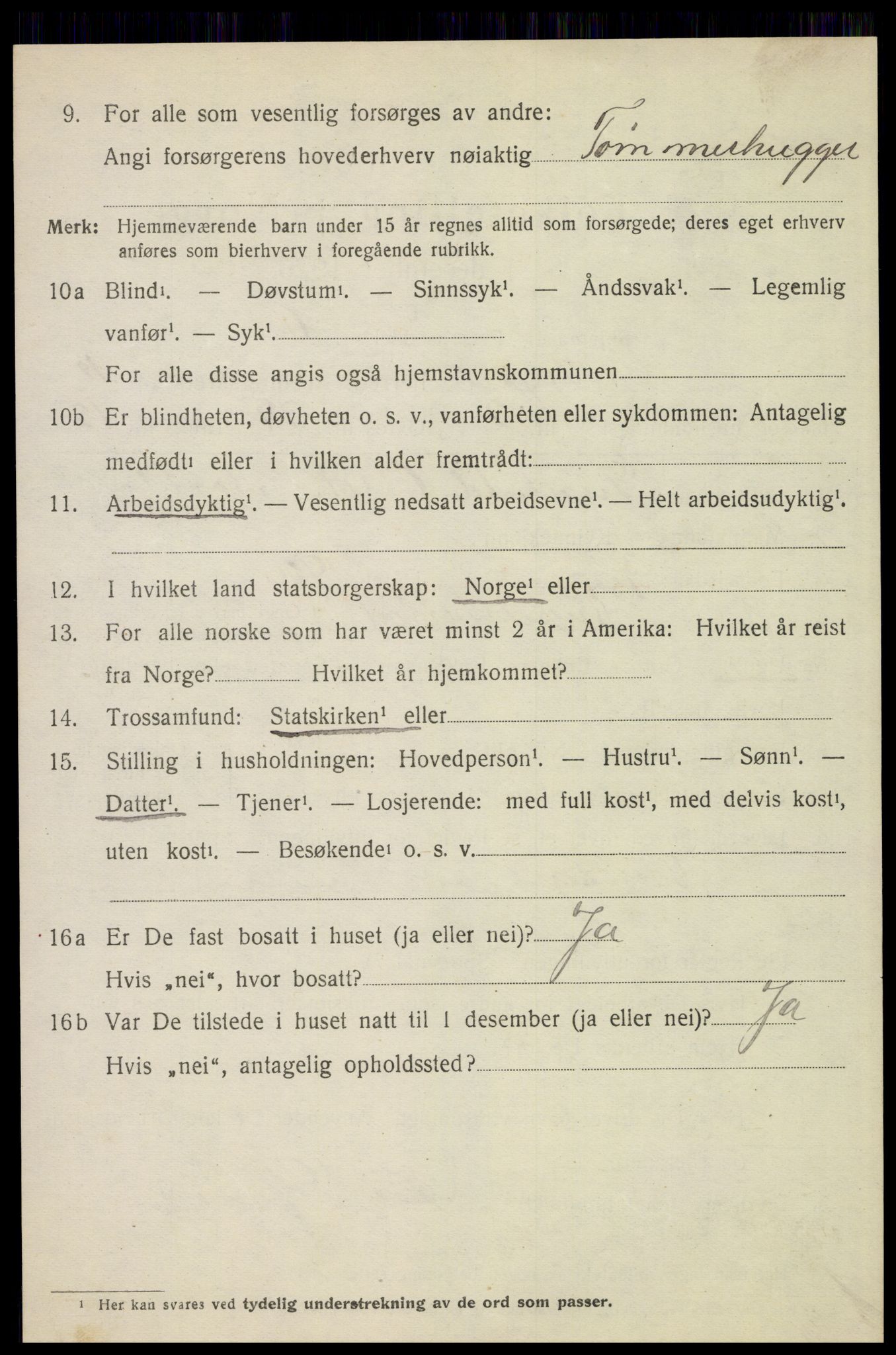 SAH, 1920 census for Trysil, 1920, p. 7136