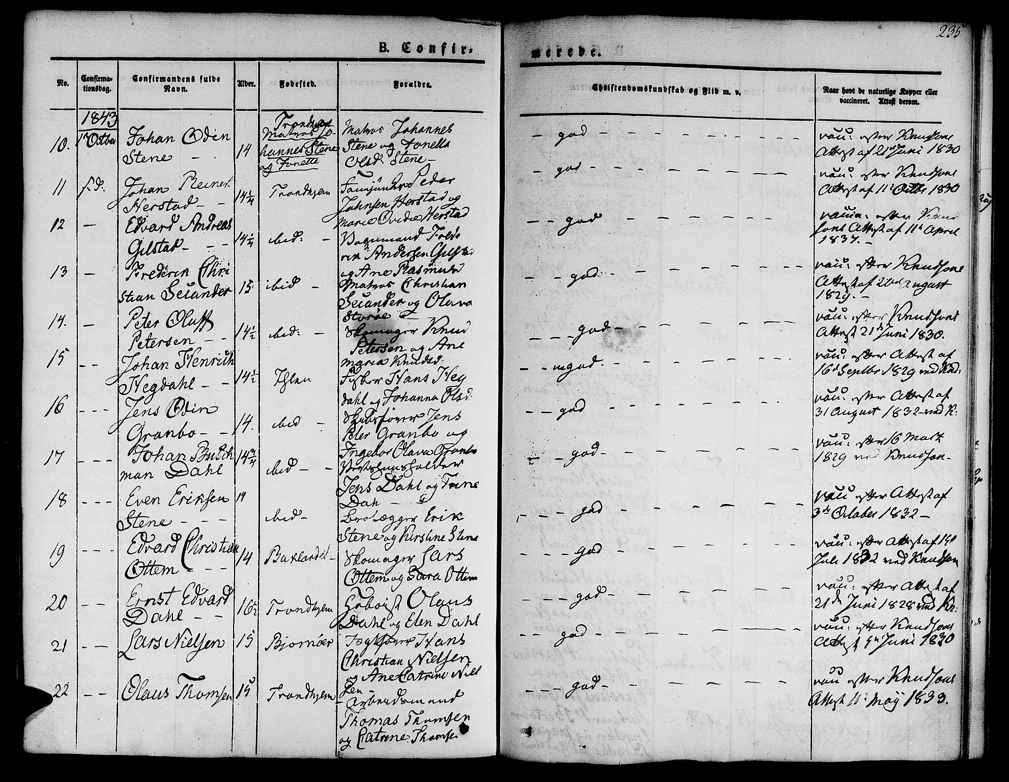 Ministerialprotokoller, klokkerbøker og fødselsregistre - Sør-Trøndelag, AV/SAT-A-1456/601/L0048: Parish register (official) no. 601A16, 1840-1847, p. 235
