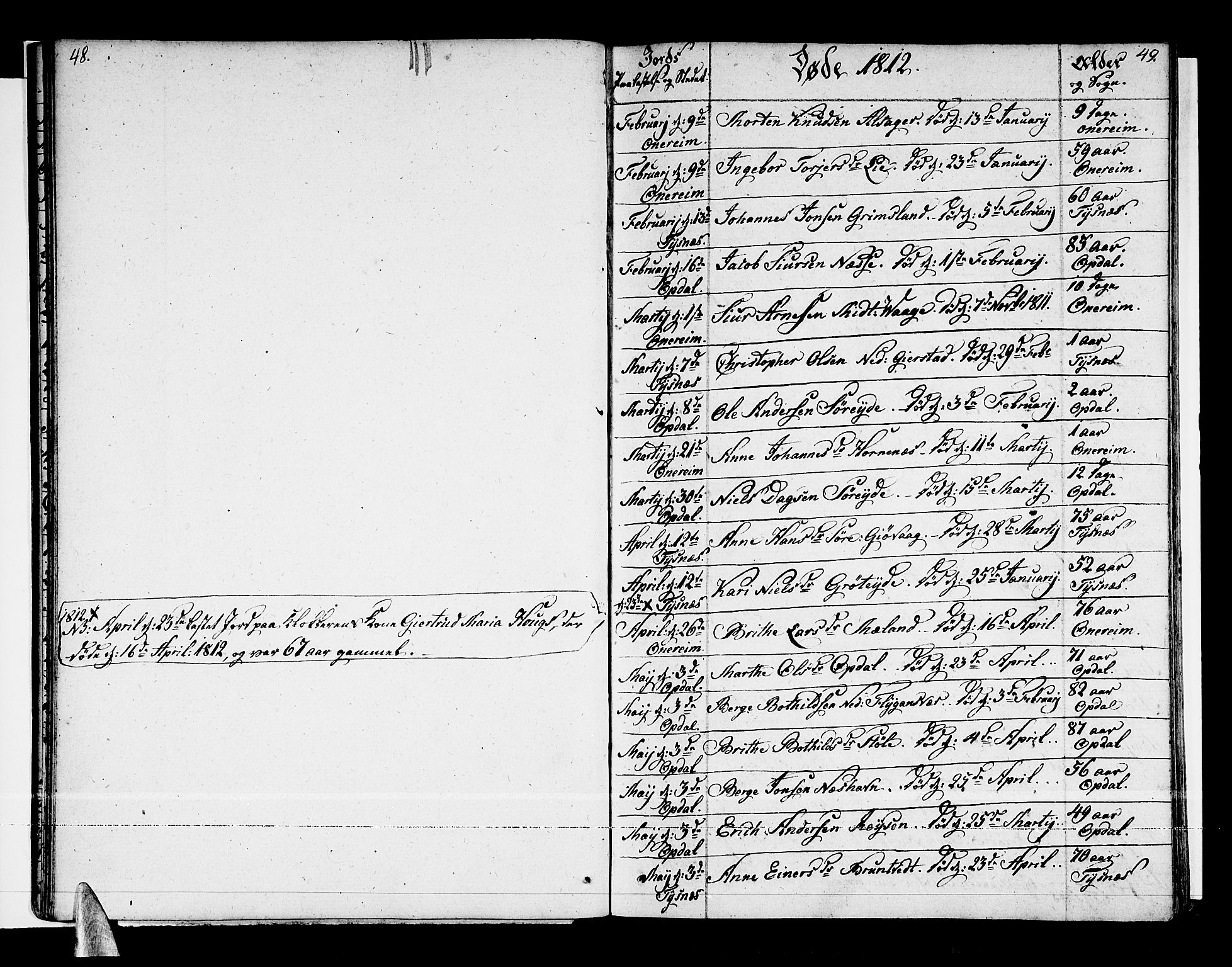 Tysnes sokneprestembete, SAB/A-78601/H/Haa: Parish register (official) no. A 6, 1804-1816, p. 48-49