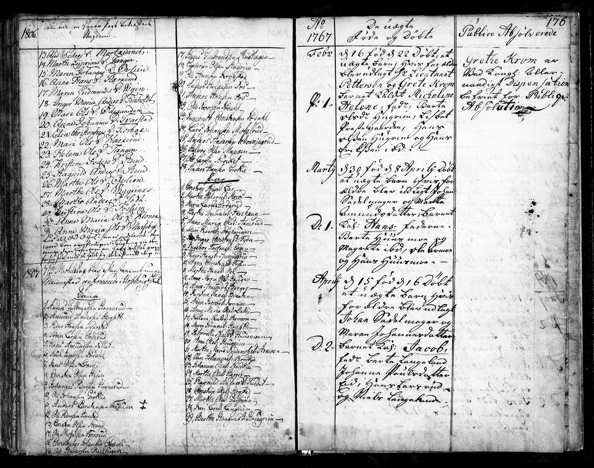 Aurskog prestekontor Kirkebøker, SAO/A-10304a/F/Fa/L0003: Parish register (official) no. I 3, 1767-1807, p. 176