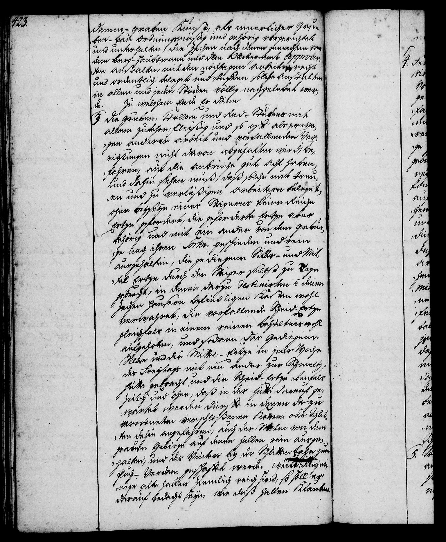 Rentekammeret, Kammerkanselliet, RA/EA-3111/G/Gg/Ggi/L0002: Norsk instruksjonsprotokoll med register (merket RK 53.35), 1729-1751, p. 423