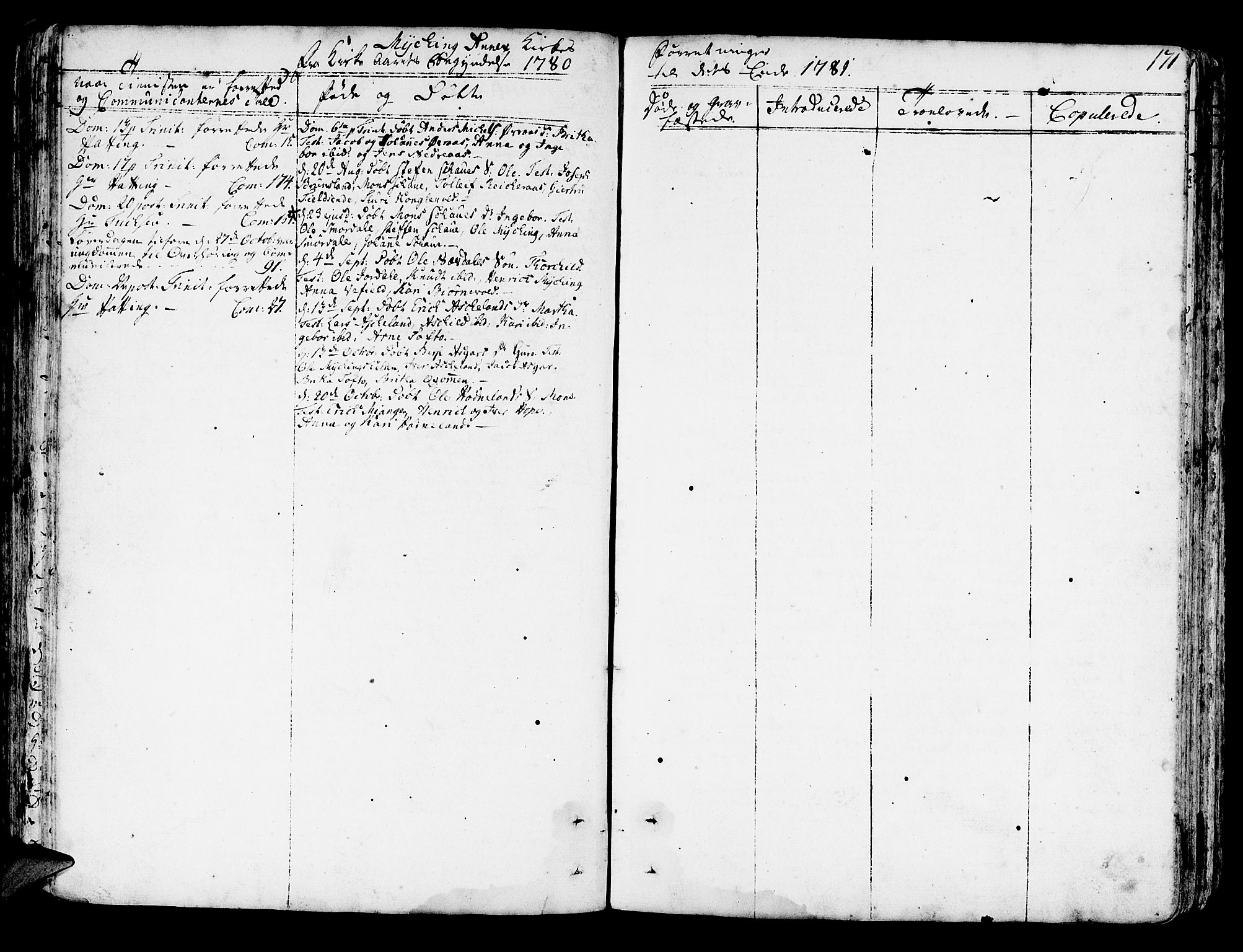 Lindås Sokneprestembete, AV/SAB-A-76701/H/Haa/Haaa/L0004: Parish register (official) no. A 4, 1764-1791, p. 171