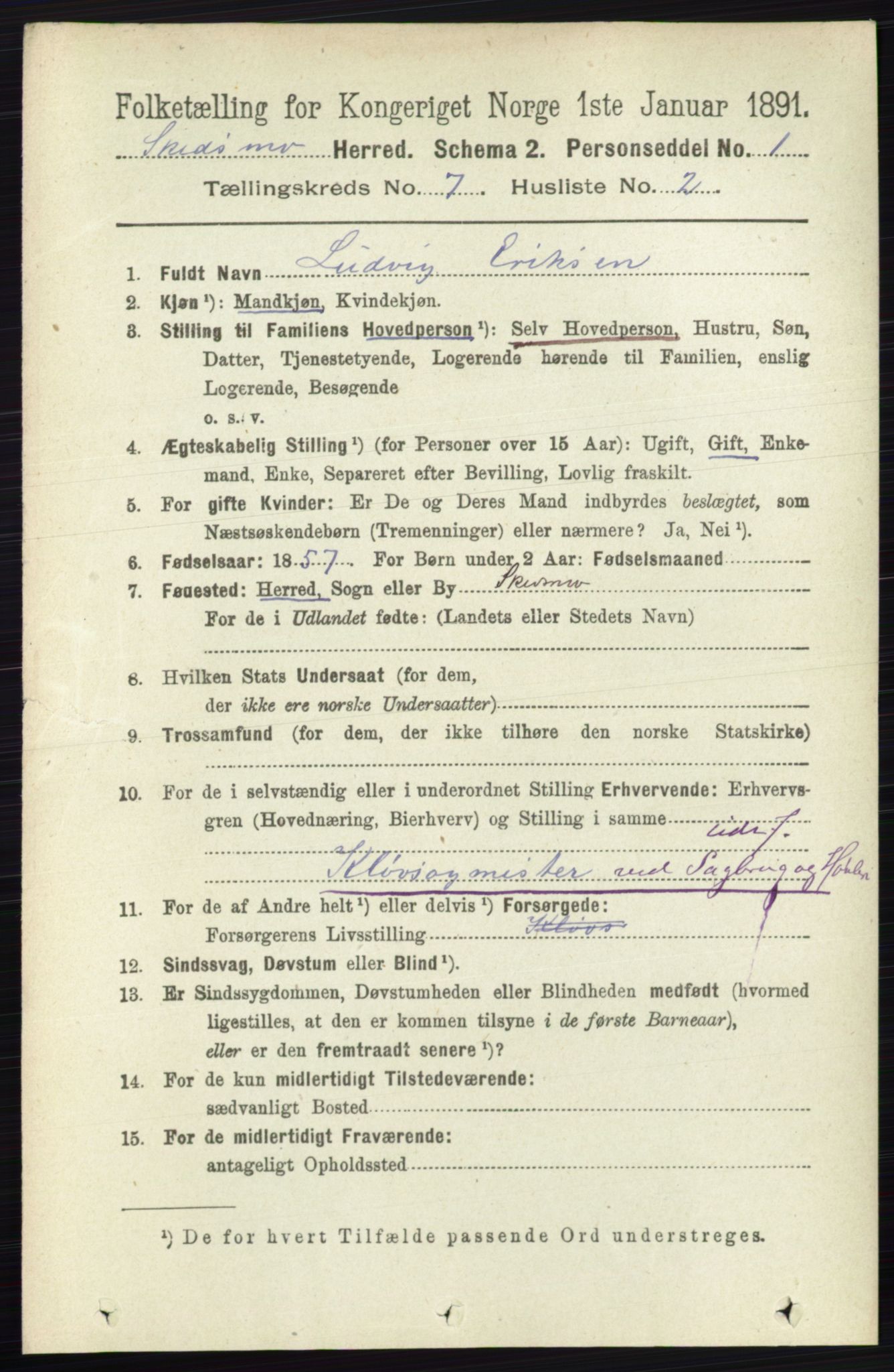 RA, 1891 census for 0231 Skedsmo, 1891, p. 3348