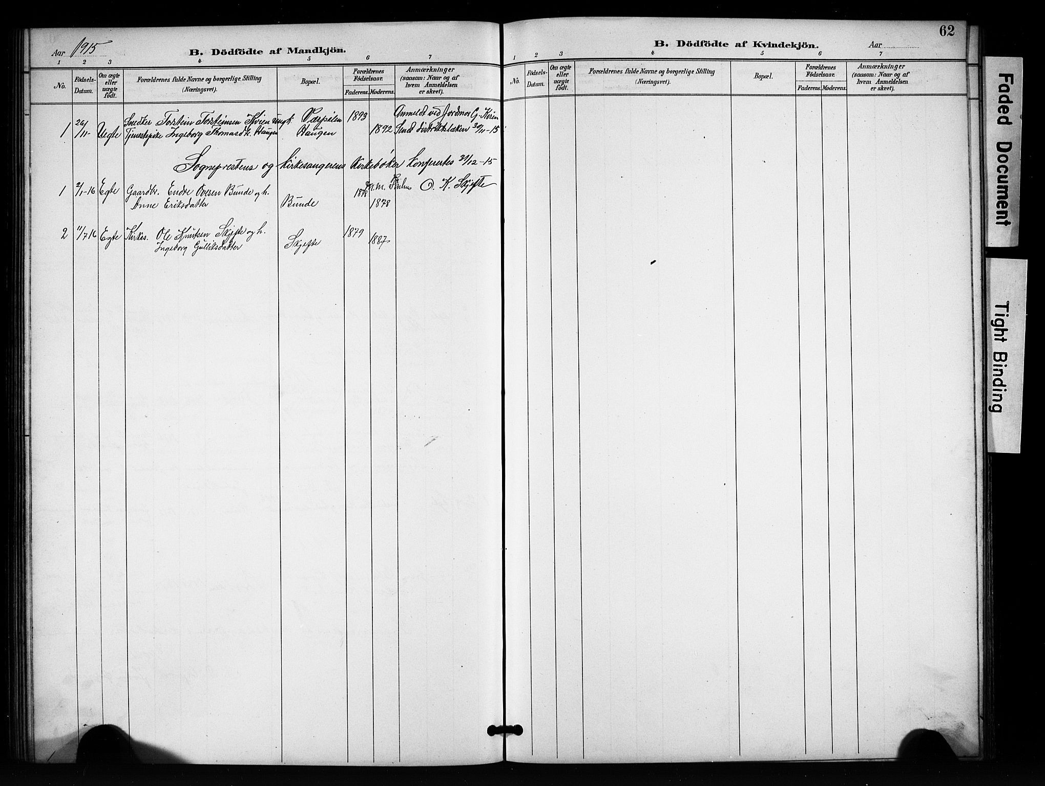 Vang prestekontor, Valdres, SAH/PREST-140/H/Hb/L0007: Parish register (copy) no. 7, 1893-1924, p. 62
