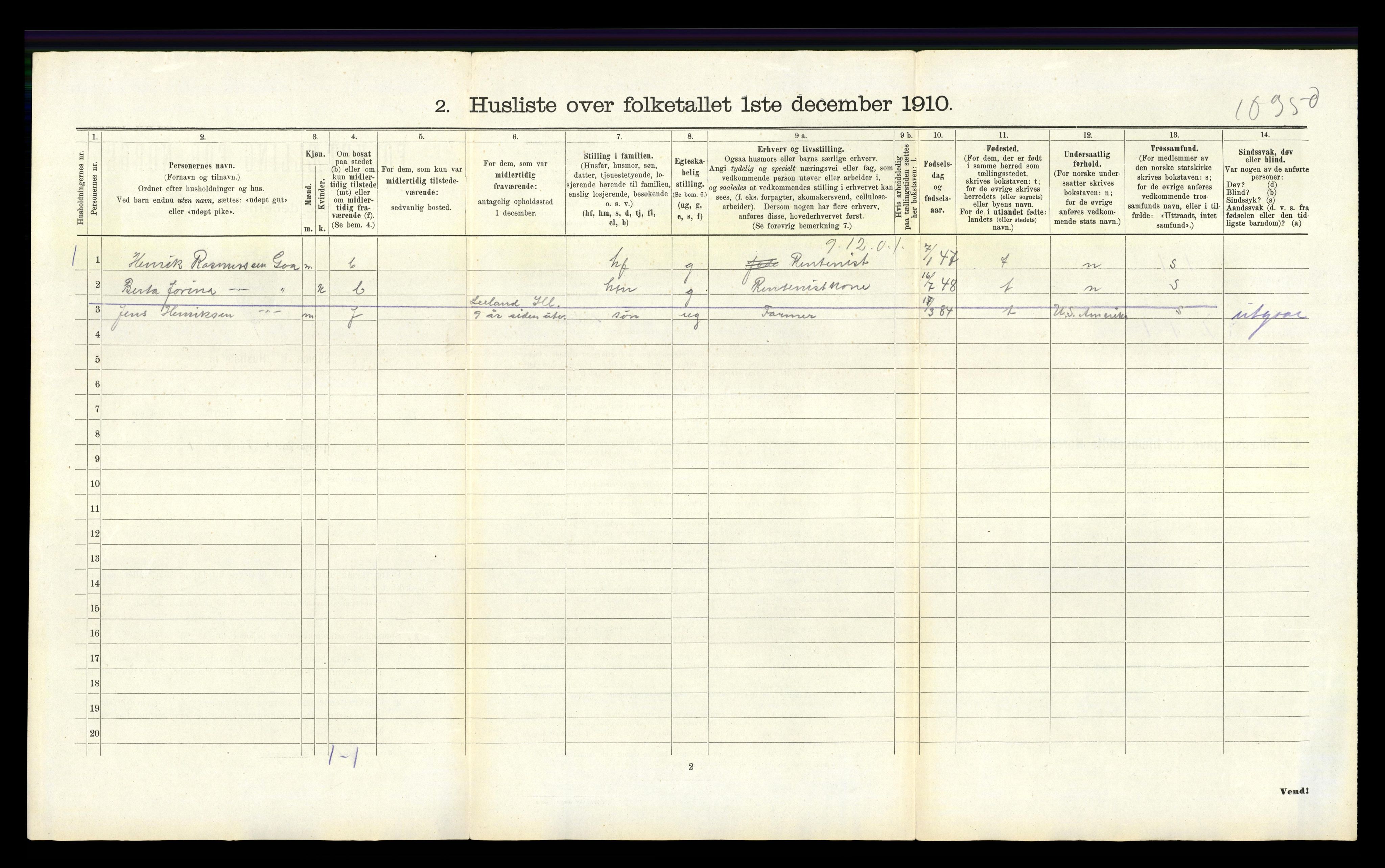 RA, 1910 census for Hetland, 1910, p. 1792