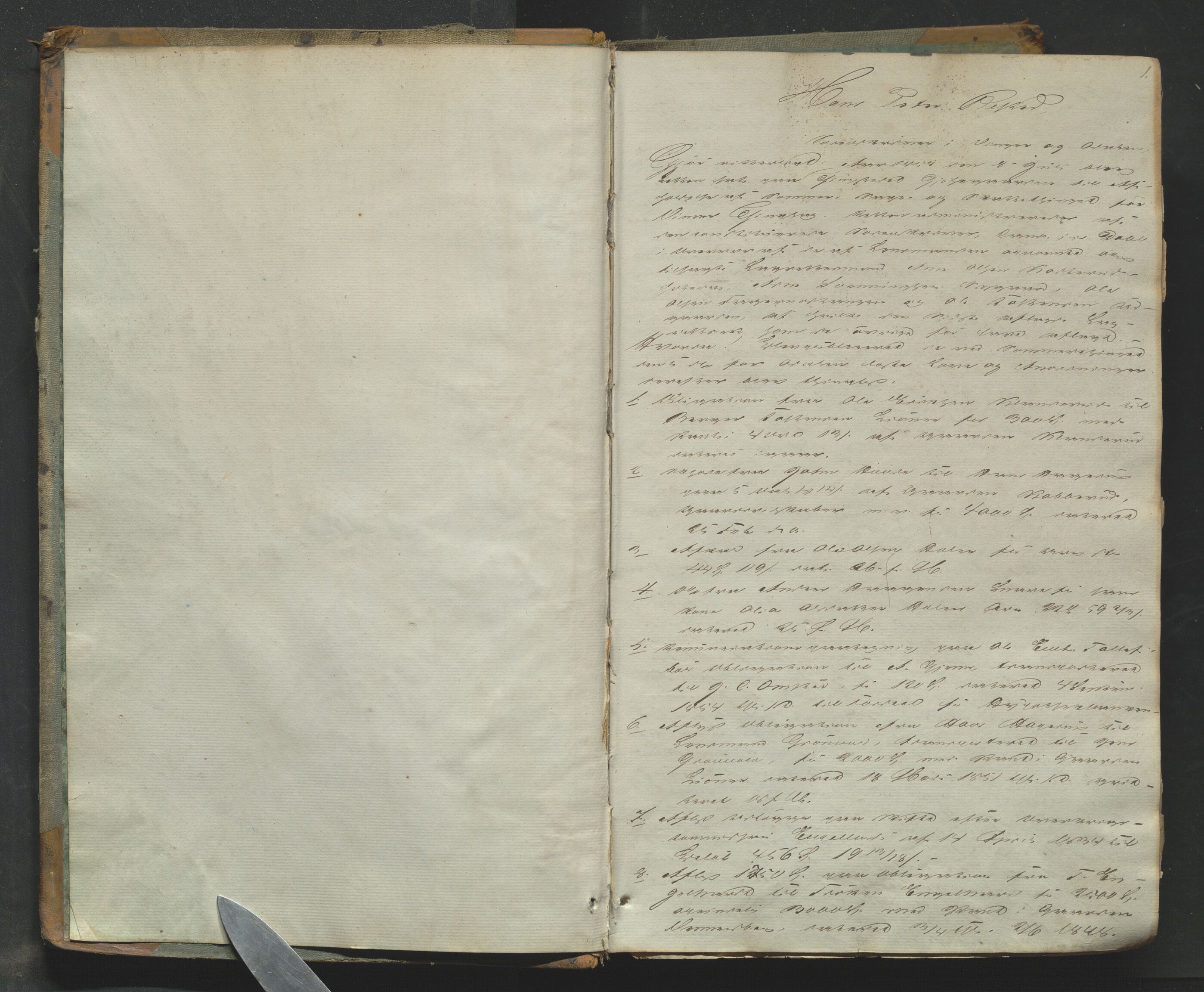 Vinger og Odal sorenskriveri, AV/SAH-TING-022/G/Gb/Gba/L0004: Tingbok - Vinger og Odal, 1858-1863, p. 1a