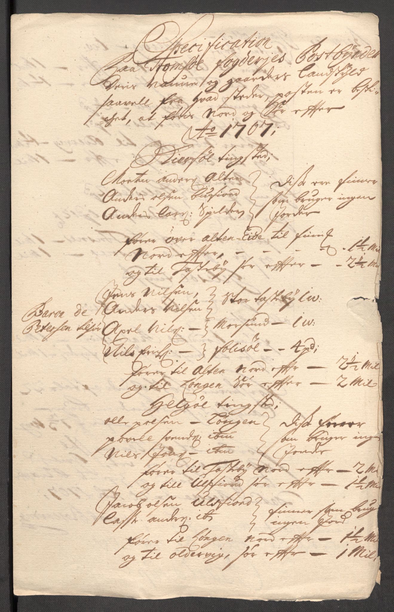 Rentekammeret inntil 1814, Reviderte regnskaper, Fogderegnskap, AV/RA-EA-4092/R68/L4756: Fogderegnskap Senja og Troms, 1705-1707, p. 357