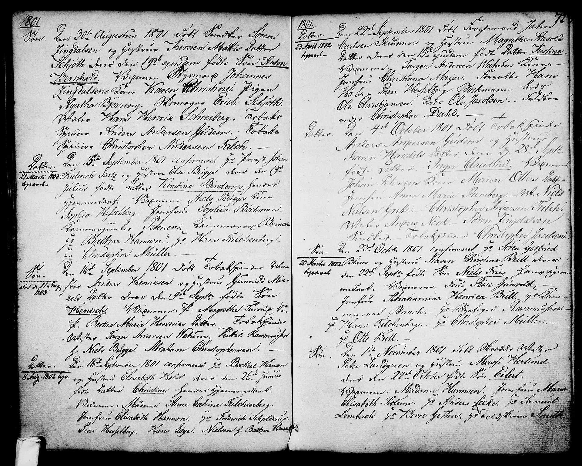 Larvik kirkebøker, SAKO/A-352/G/Ga/L0001: Parish register (copy) no. I 1, 1785-1807, p. 72
