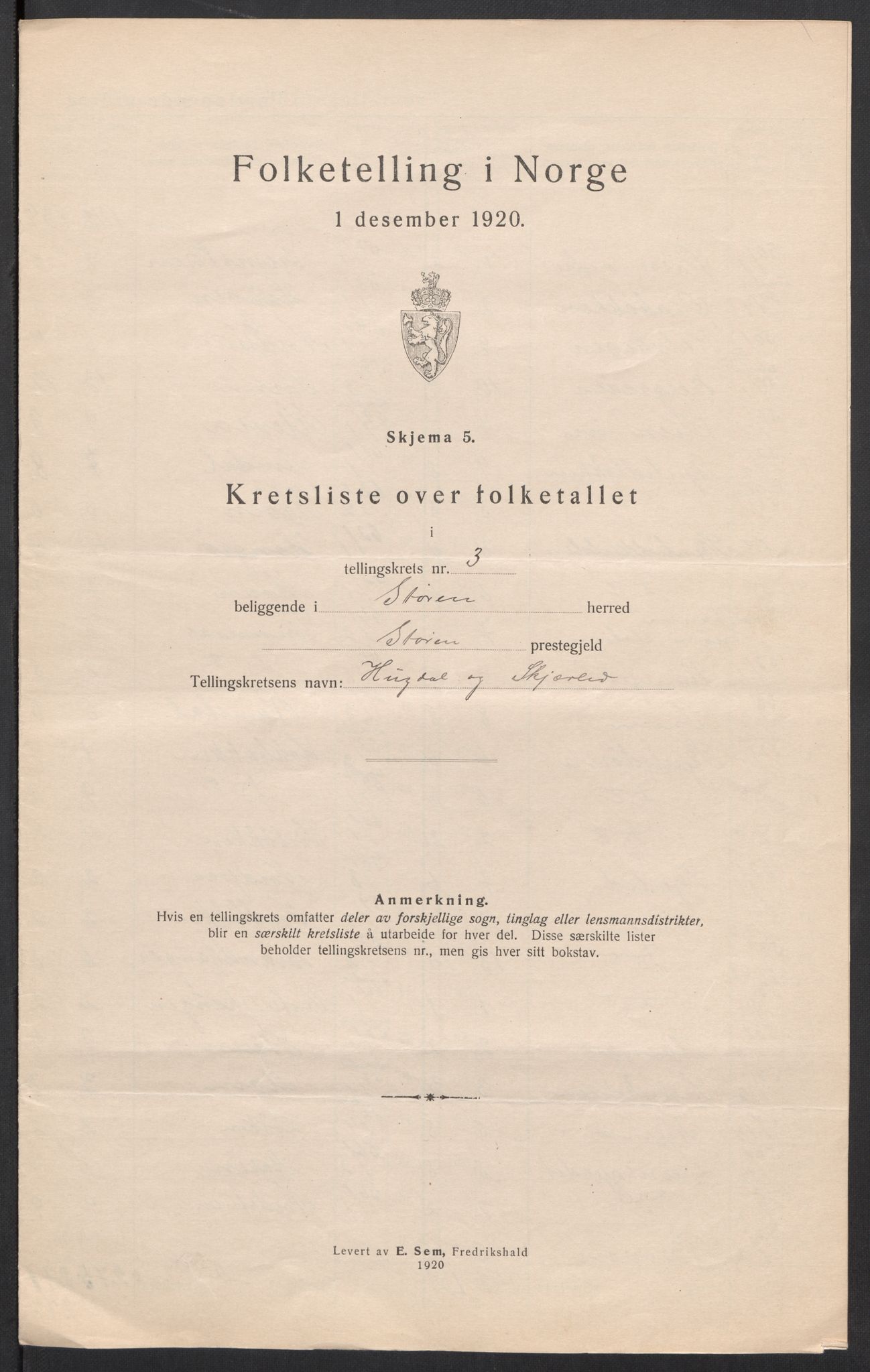 SAT, 1920 census for Støren, 1920, p. 14