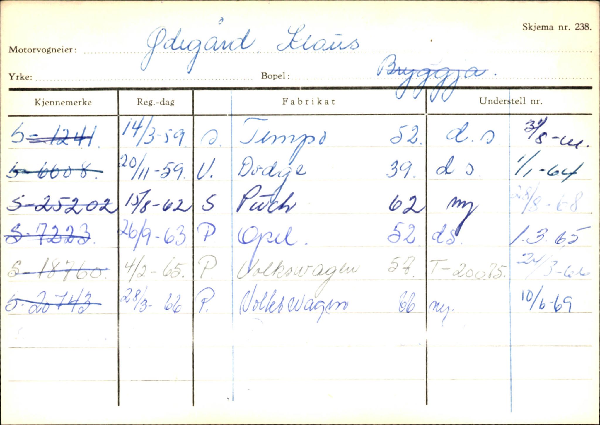 Statens vegvesen, Sogn og Fjordane vegkontor, SAB/A-5301/4/F/L0145: Registerkort Vågsøy S-Å. Årdal I-P, 1945-1975, p. 800