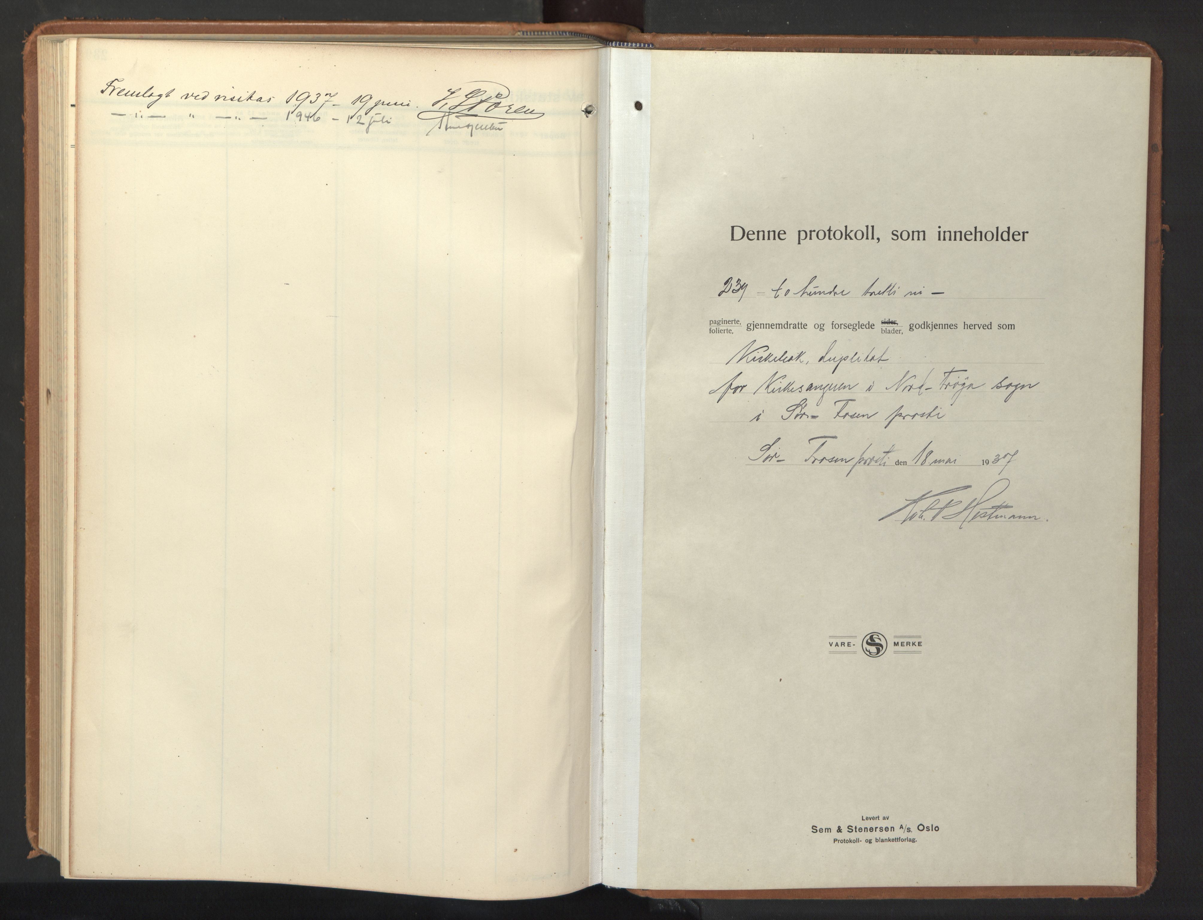 Ministerialprotokoller, klokkerbøker og fødselsregistre - Sør-Trøndelag, SAT/A-1456/640/L0590: Parish register (copy) no. 640C07, 1935-1948, p. 232