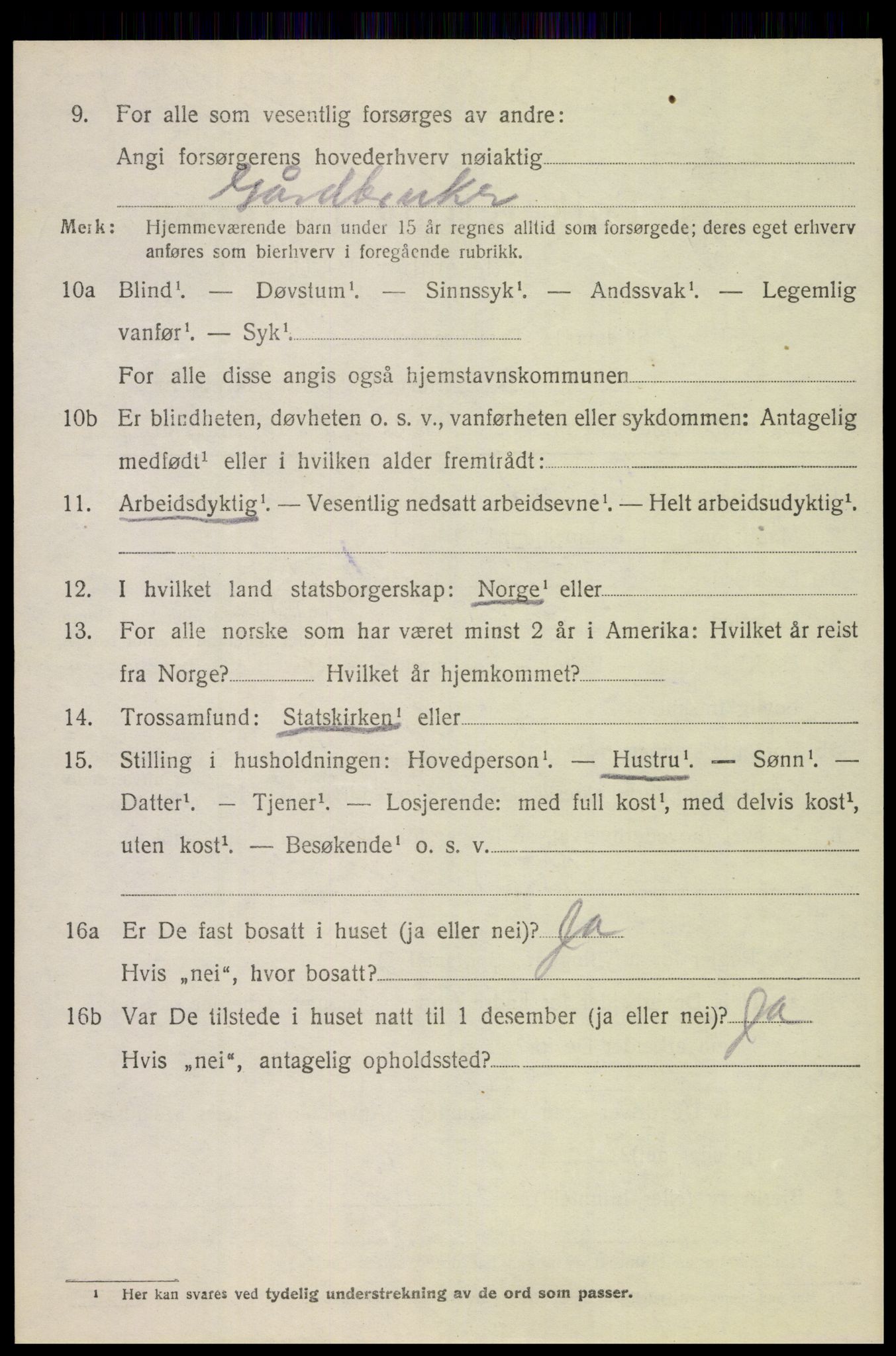 SAH, 1920 census for Dovre, 1920, p. 5391