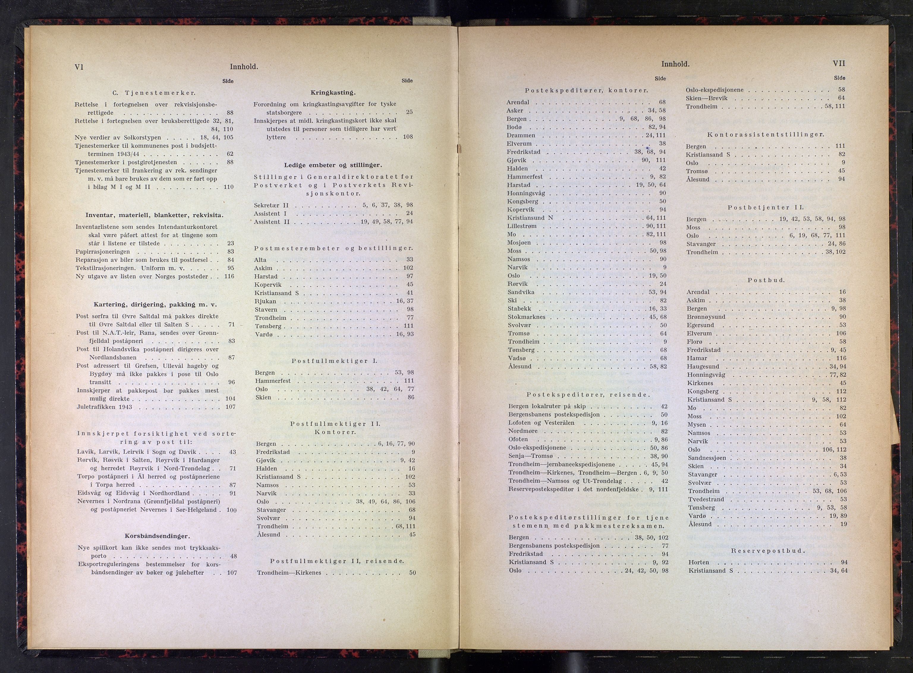 Norges Postmuseums bibliotek, NOPO/-/-/-: Sirkulærer fra Poststyret, 1943