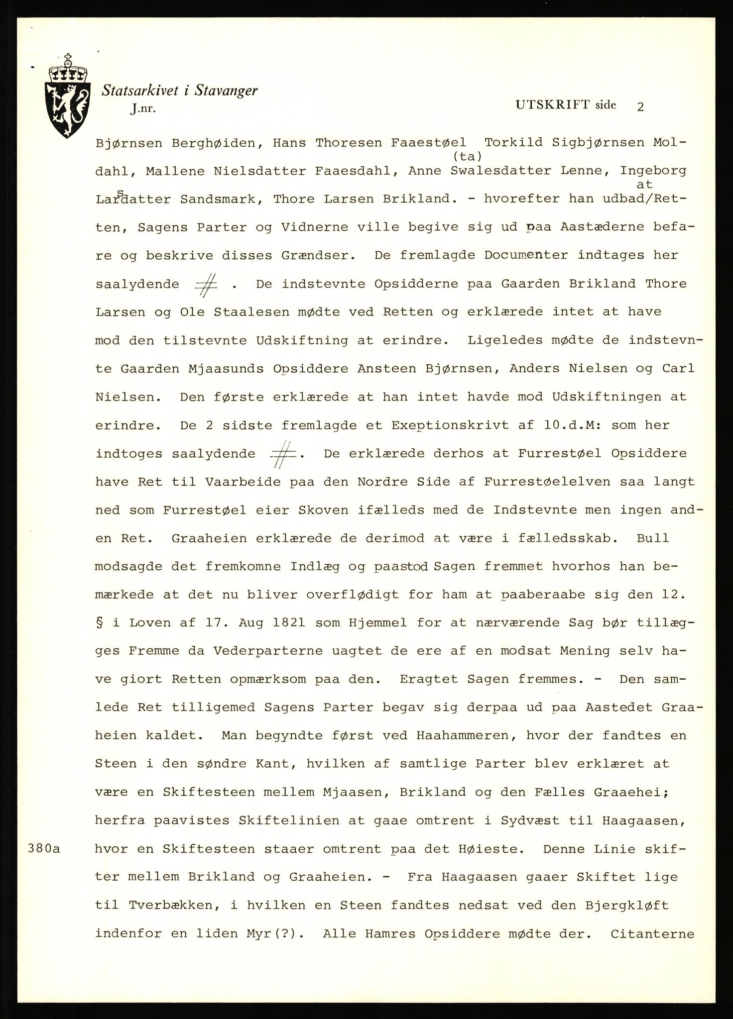 Statsarkivet i Stavanger, SAST/A-101971/03/Y/Yj/L0103: Avskrifter fra Vest-Agder sortert etter gårdsnavn: Bjunes - Kulien, 1750-1930, p. 56