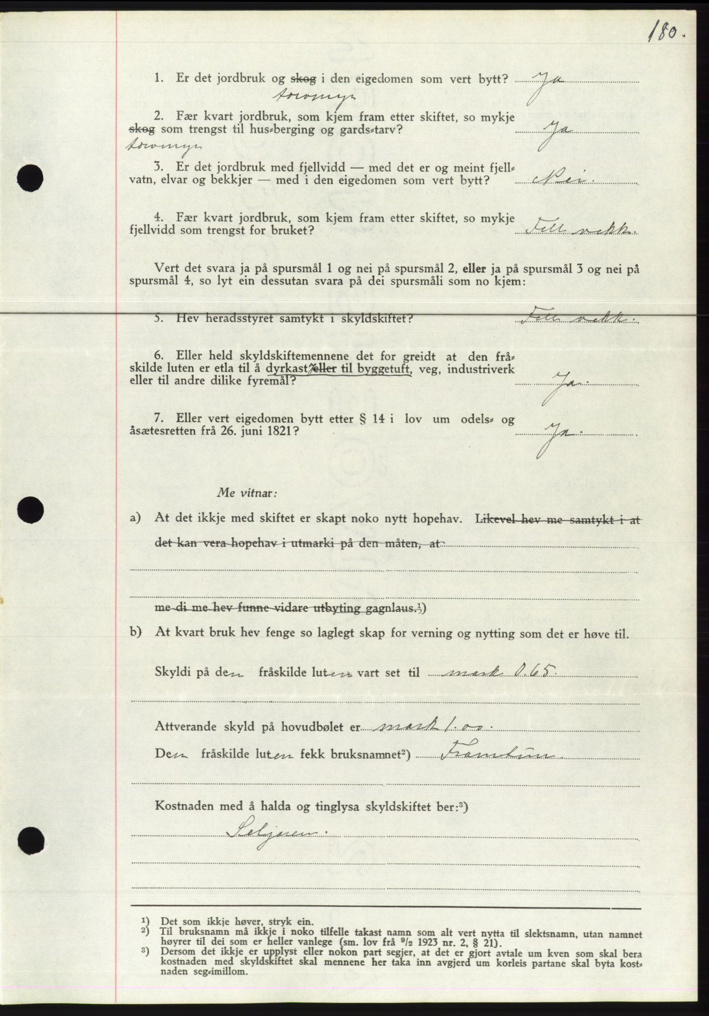 Søre Sunnmøre sorenskriveri, AV/SAT-A-4122/1/2/2C/L0071: Mortgage book no. 65, 1941-1941, Diary no: : 456/1941