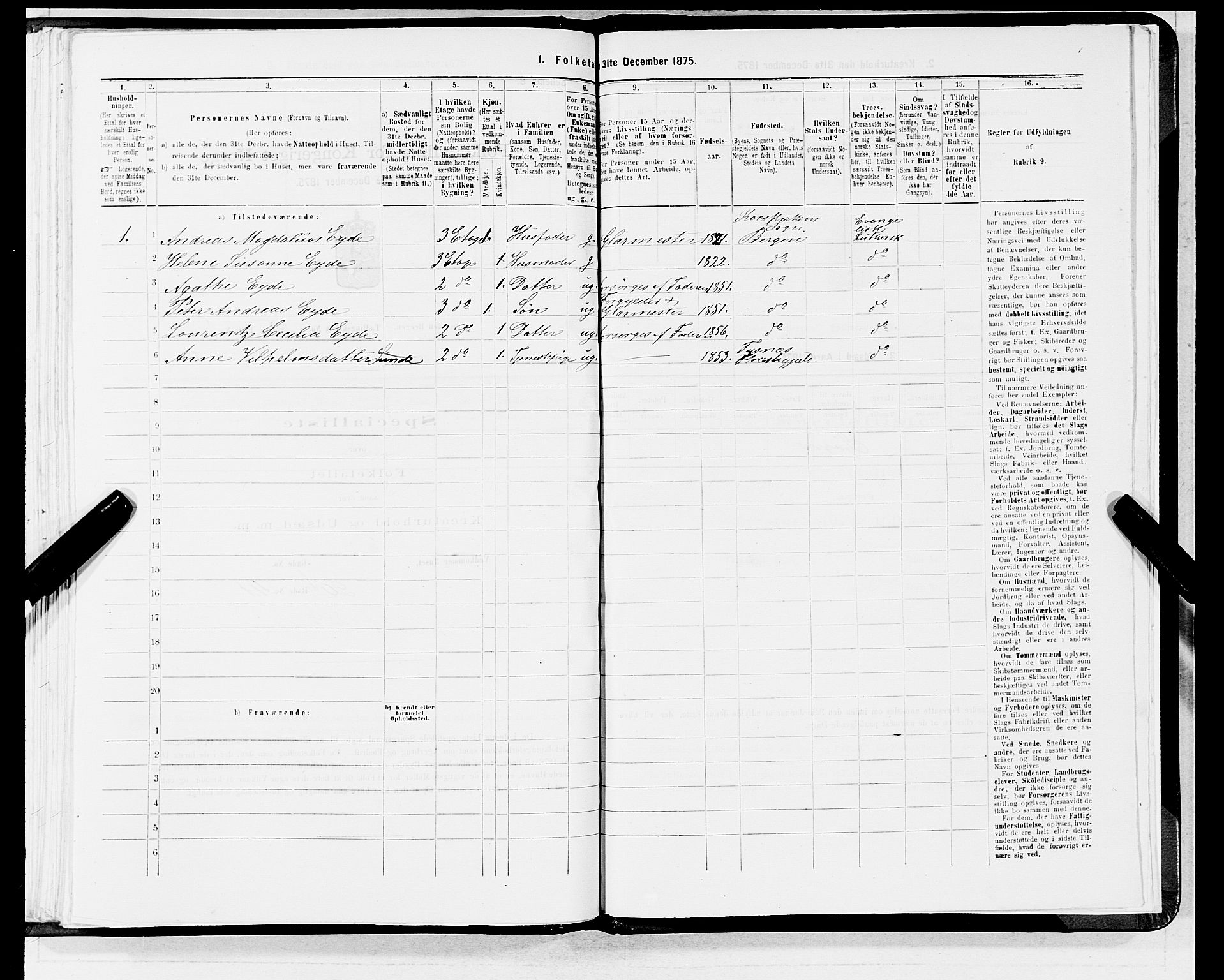 SAB, 1875 census for 1301 Bergen, 1875, p. 4556