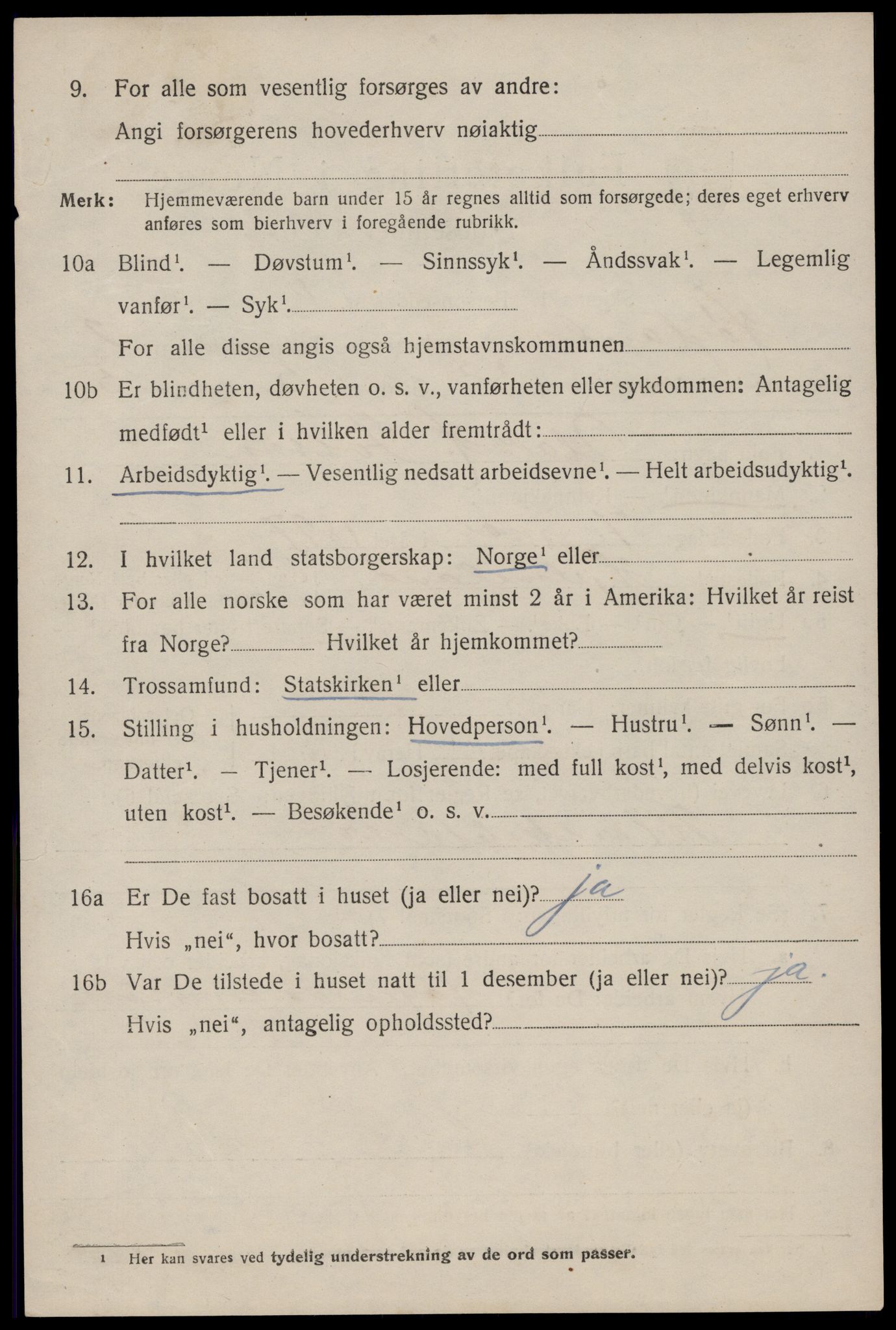 SAST, 1920 census for Høyland, 1920, p. 3013