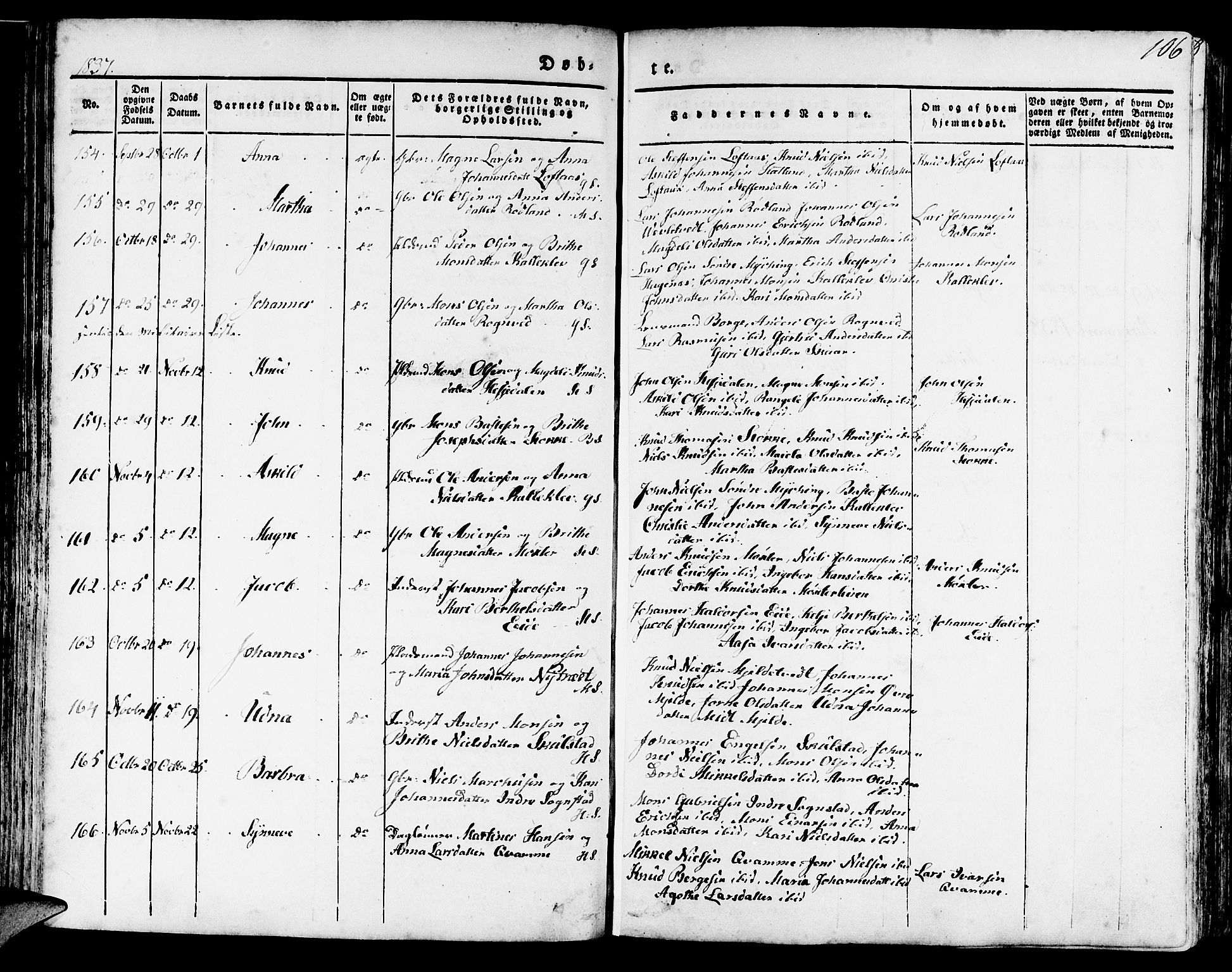 Haus sokneprestembete, AV/SAB-A-75601/H/Haa: Parish register (official) no. A 14, 1827-1838, p. 106