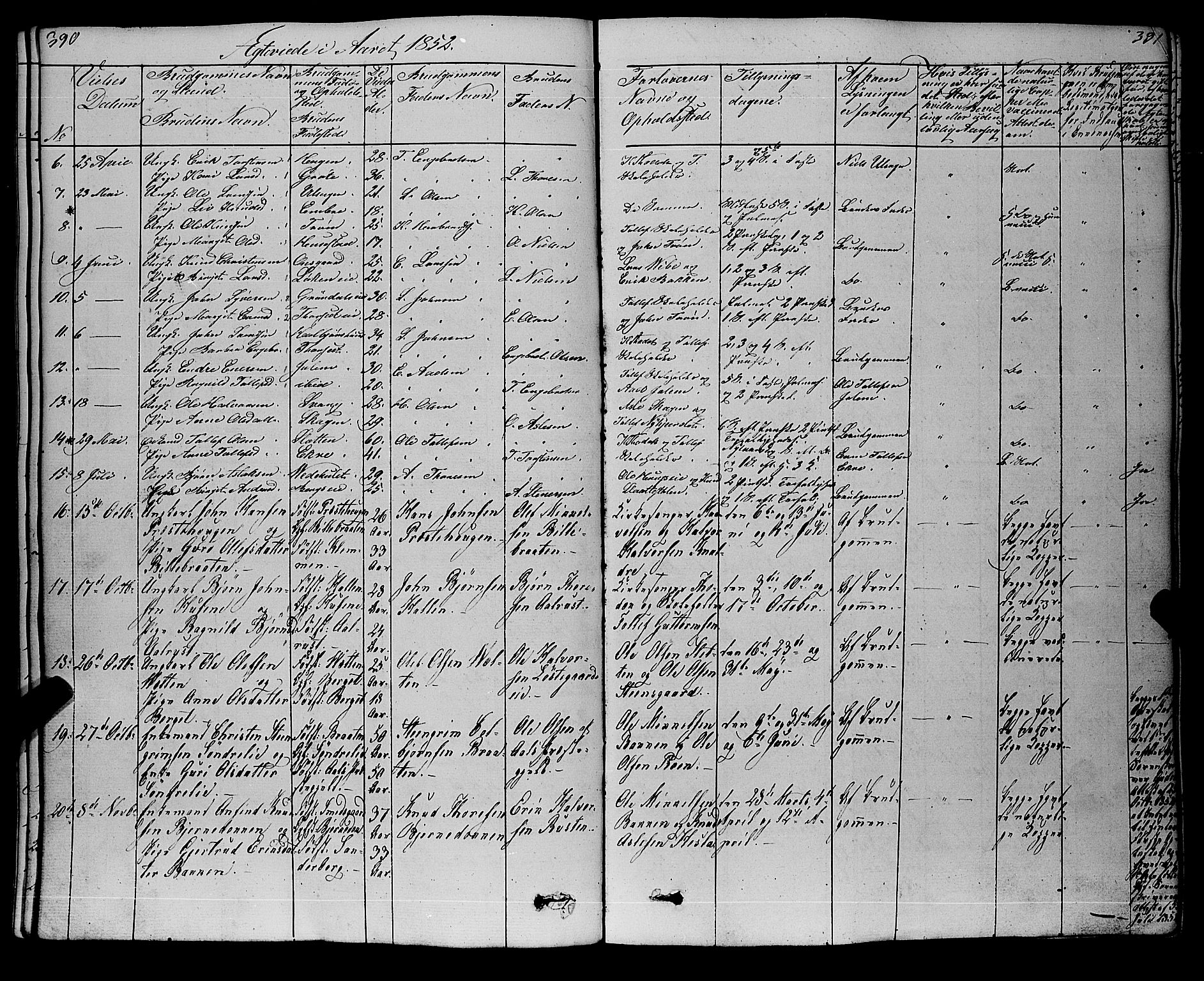 Gol kirkebøker, AV/SAKO-A-226/F/Fa/L0002: Parish register (official) no. I 2, 1837-1863, p. 390-391