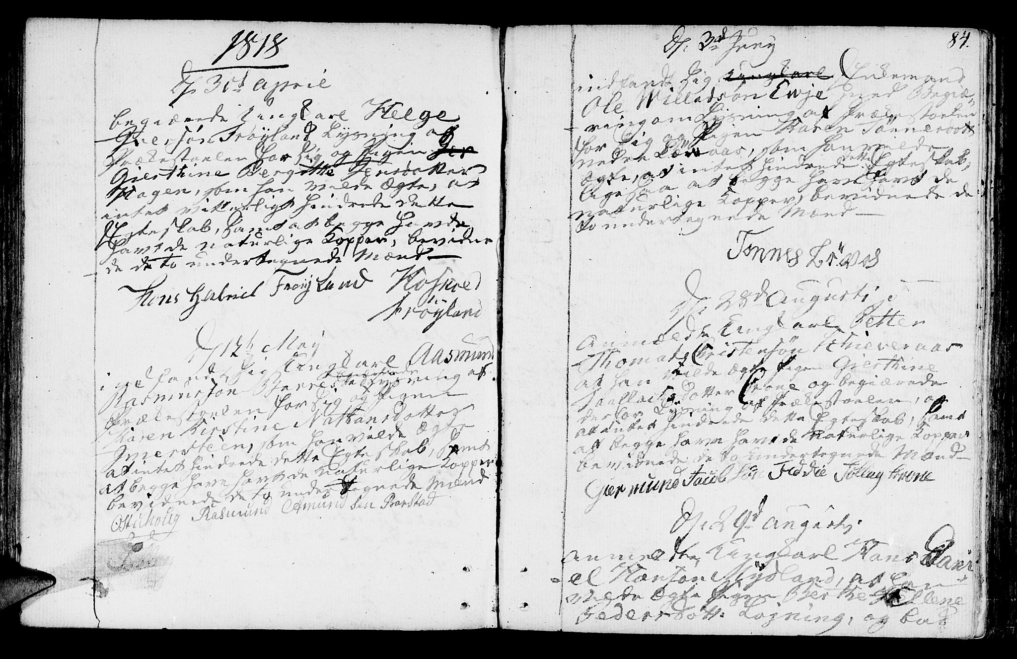 Sokndal sokneprestkontor, AV/SAST-A-101808: Parish register (official) no. A 5, 1806-1826, p. 84