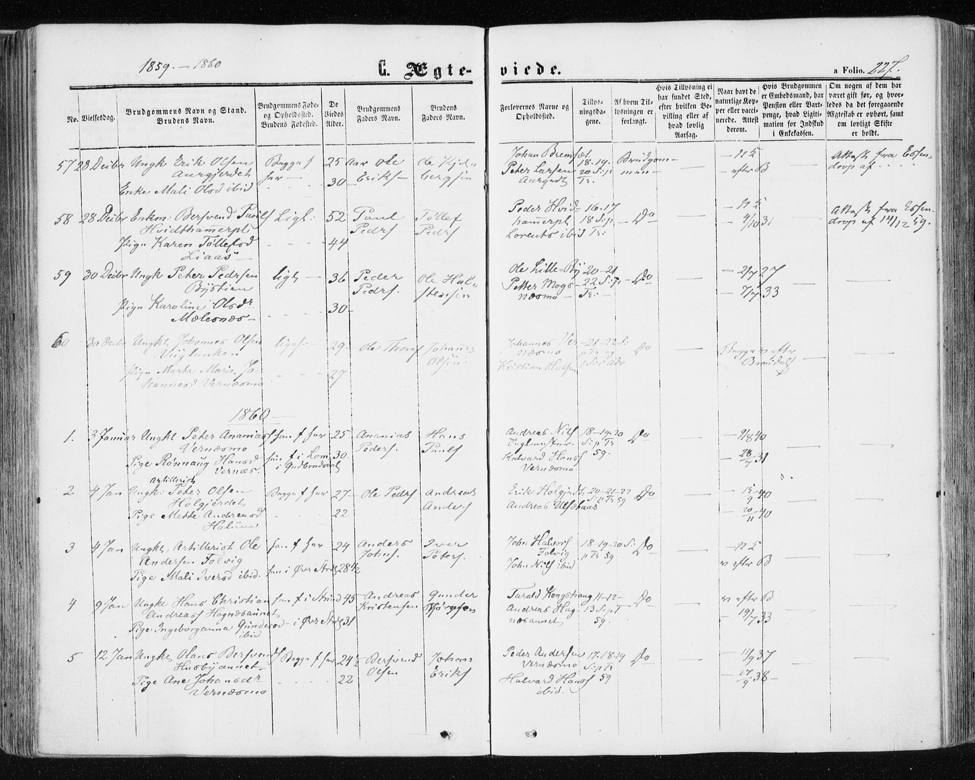 Ministerialprotokoller, klokkerbøker og fødselsregistre - Nord-Trøndelag, SAT/A-1458/709/L0075: Parish register (official) no. 709A15, 1859-1870, p. 227