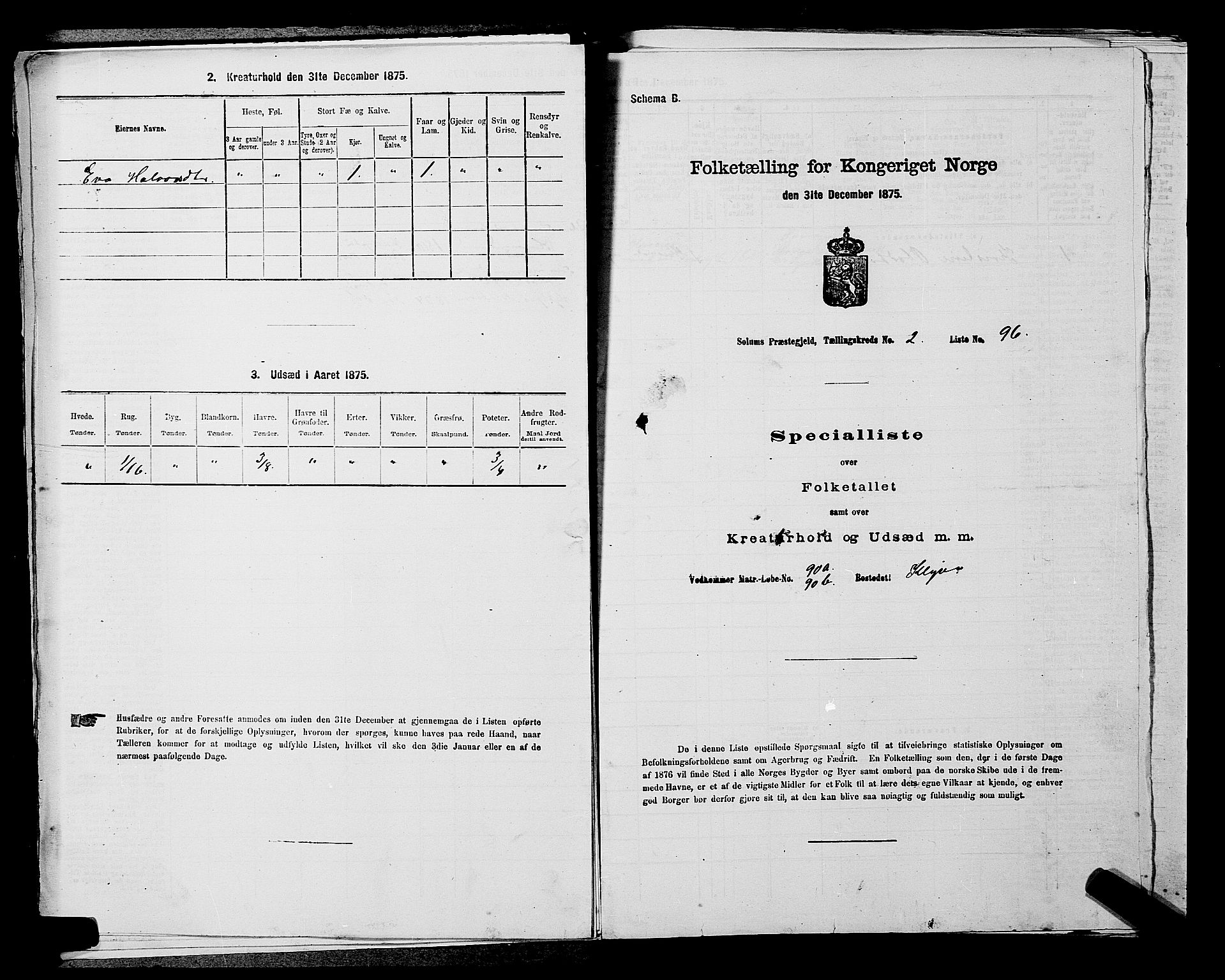 SAKO, 1875 census for 0818P Solum, 1875, p. 468