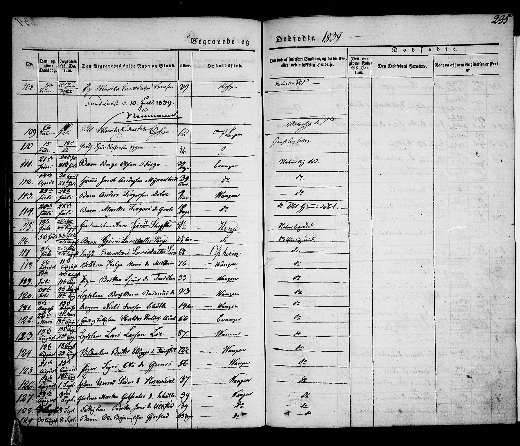 Voss sokneprestembete, SAB/A-79001/H/Haa: Parish register (official) no. A 13, 1836-1851, p. 235