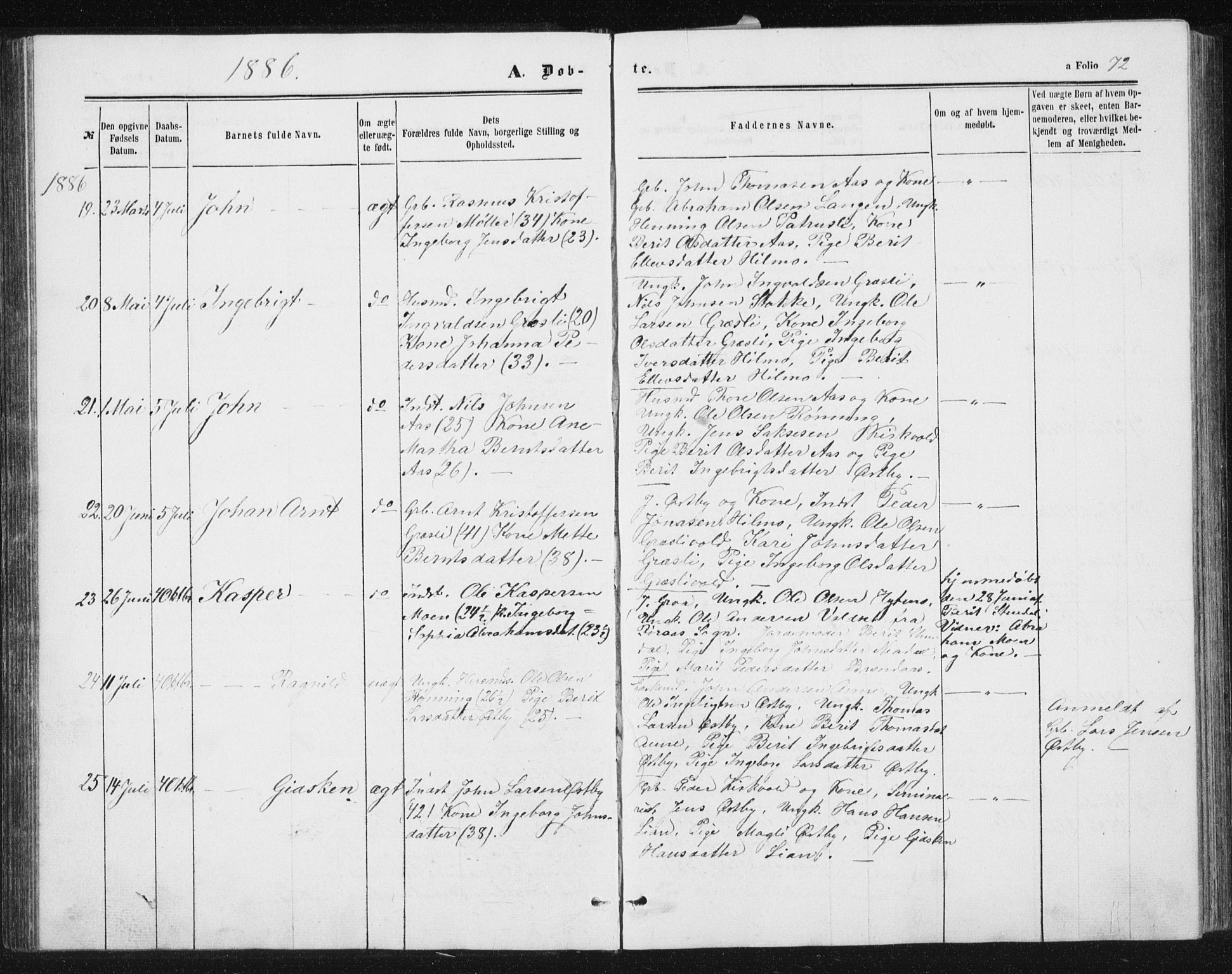 Ministerialprotokoller, klokkerbøker og fødselsregistre - Sør-Trøndelag, AV/SAT-A-1456/698/L1166: Parish register (copy) no. 698C03, 1861-1887, p. 72