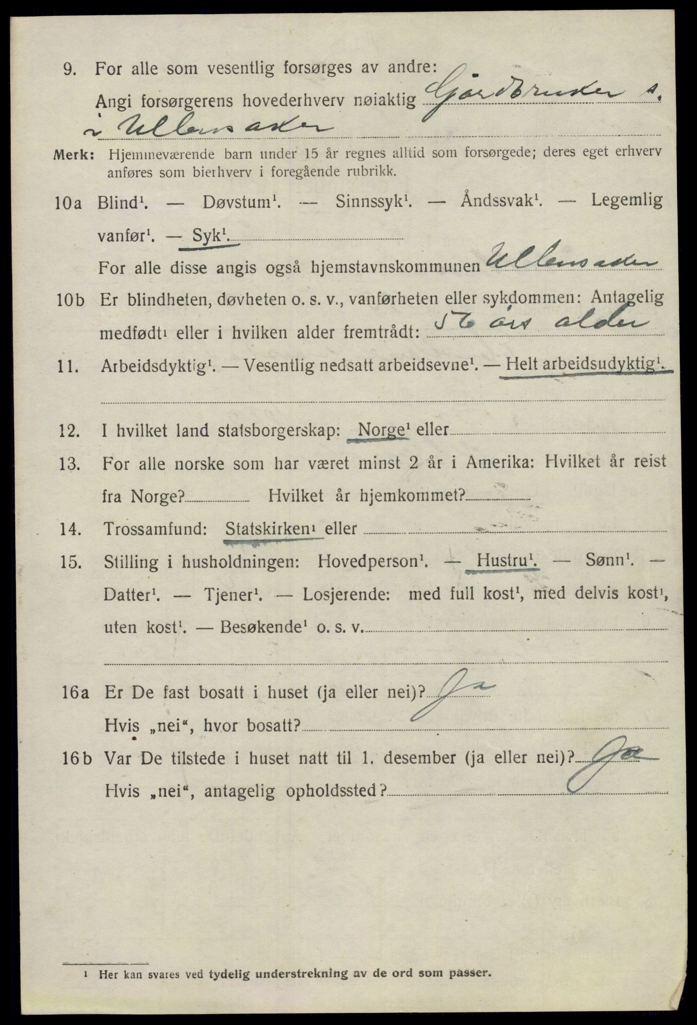 SAO, 1920 census for Ullensaker, 1920, p. 12862