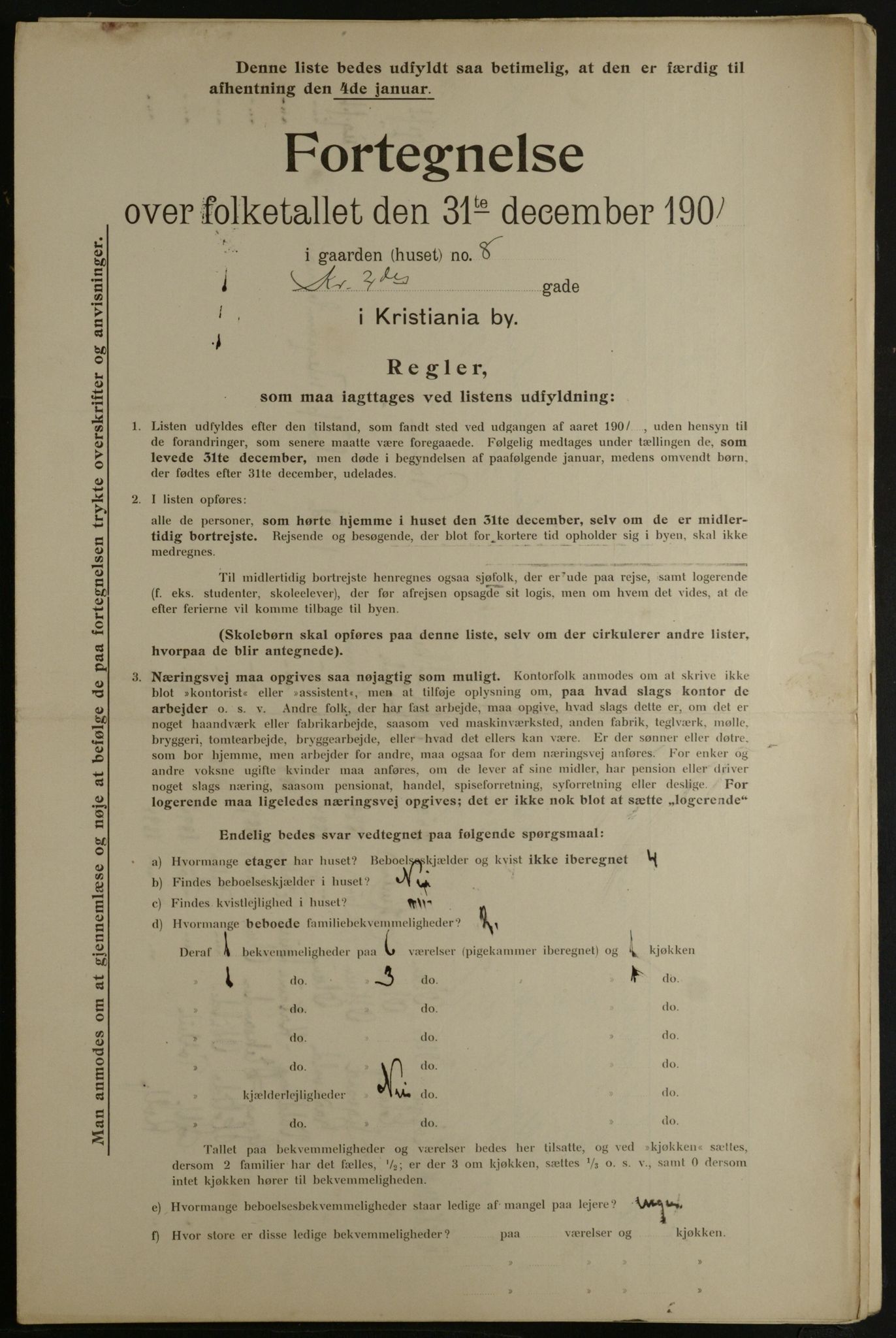 OBA, Municipal Census 1901 for Kristiania, 1901, p. 8335