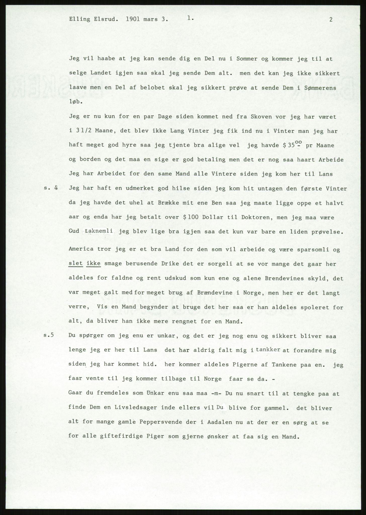 Samlinger til kildeutgivelse, Amerikabrevene, AV/RA-EA-4057/F/L0018: Innlån fra Buskerud: Elsrud, 1838-1914, p. 1043