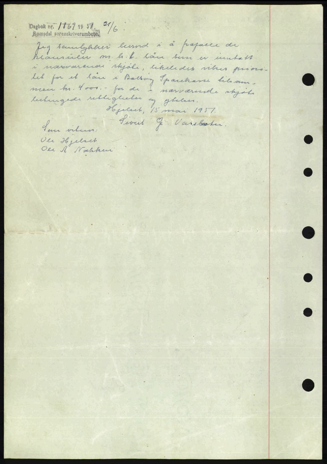 Romsdal sorenskriveri, SAT/A-4149/1/2/2C: Mortgage book no. A19, 1946-1946, Diary no: : 903/1946