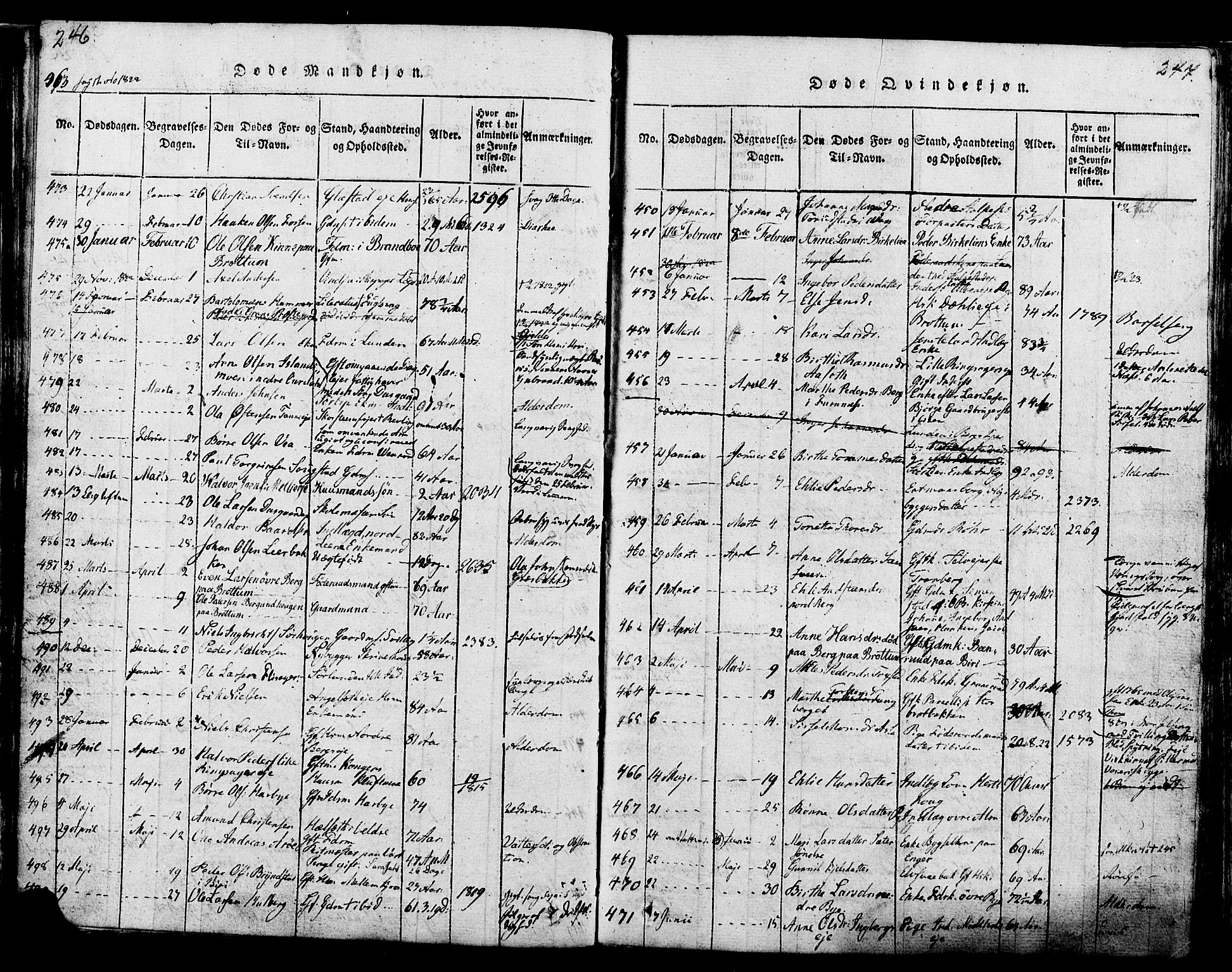 Ringsaker prestekontor, SAH/PREST-014/K/Ka/L0005: Parish register (official) no. 5, 1814-1826, p. 246-247