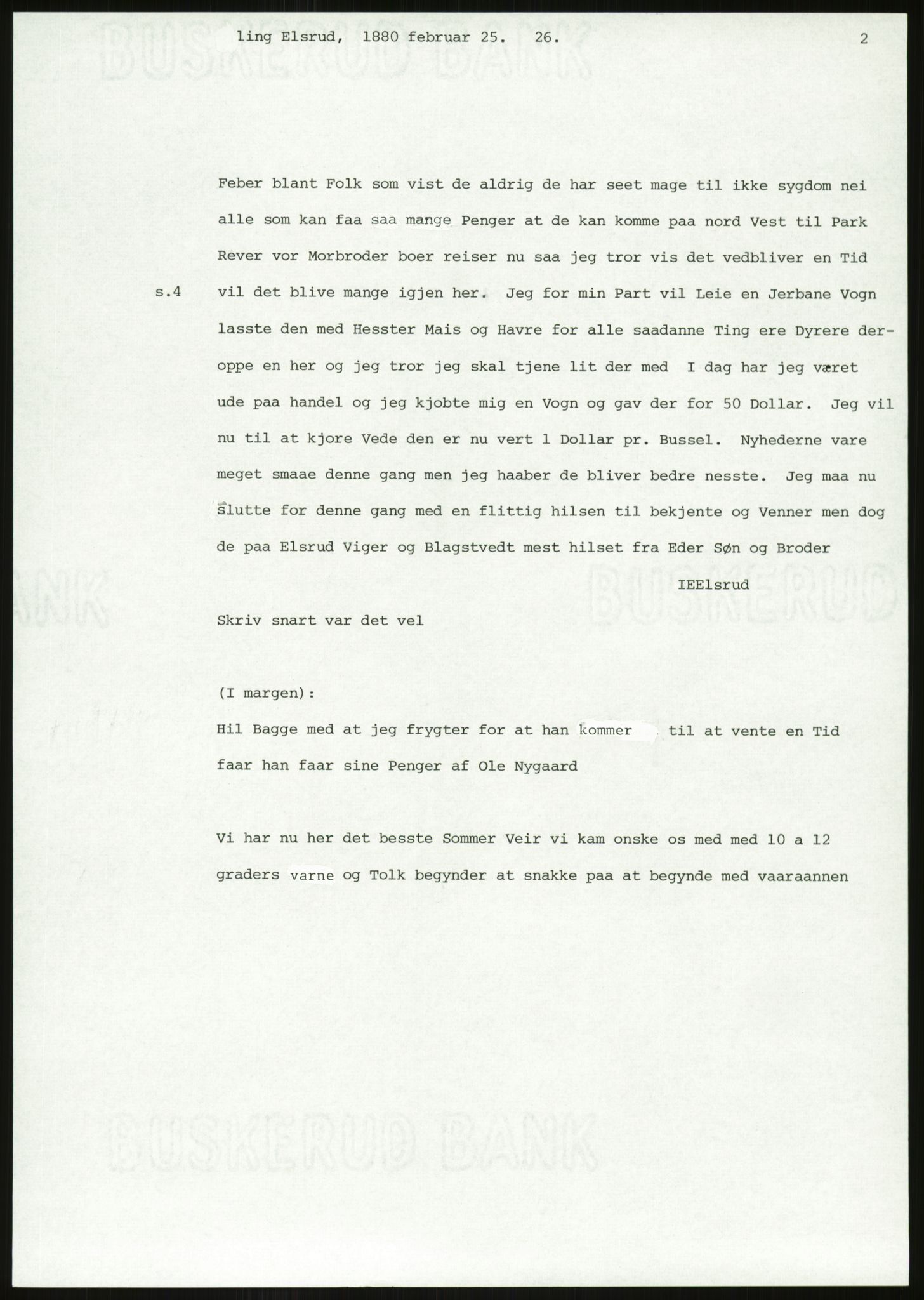 Samlinger til kildeutgivelse, Amerikabrevene, AV/RA-EA-4057/F/L0018: Innlån fra Buskerud: Elsrud, 1838-1914, p. 597