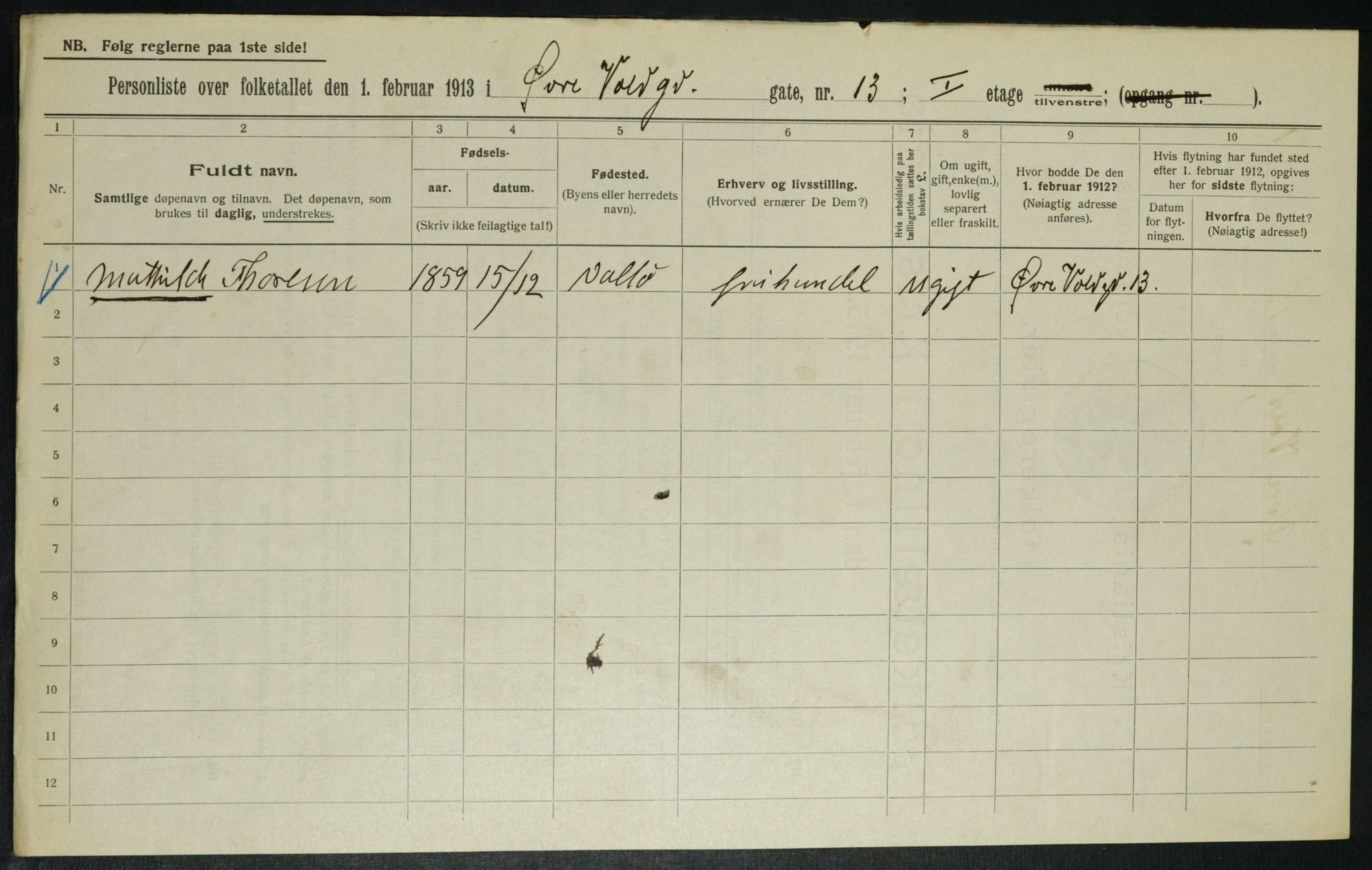 OBA, Municipal Census 1913 for Kristiania, 1913, p. 130166