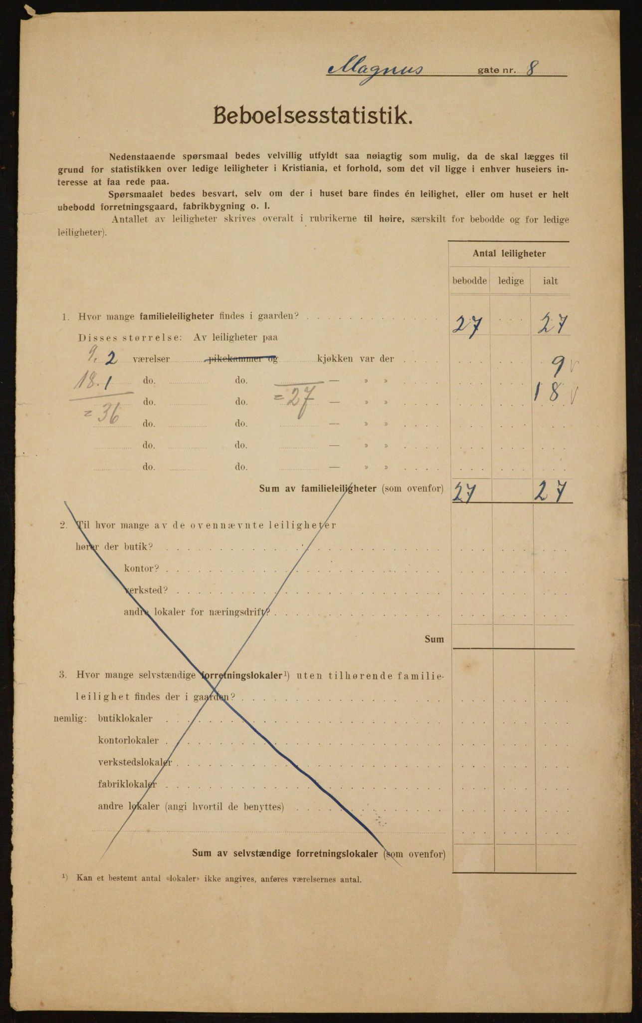 OBA, Municipal Census 1910 for Kristiania, 1910, p. 57576