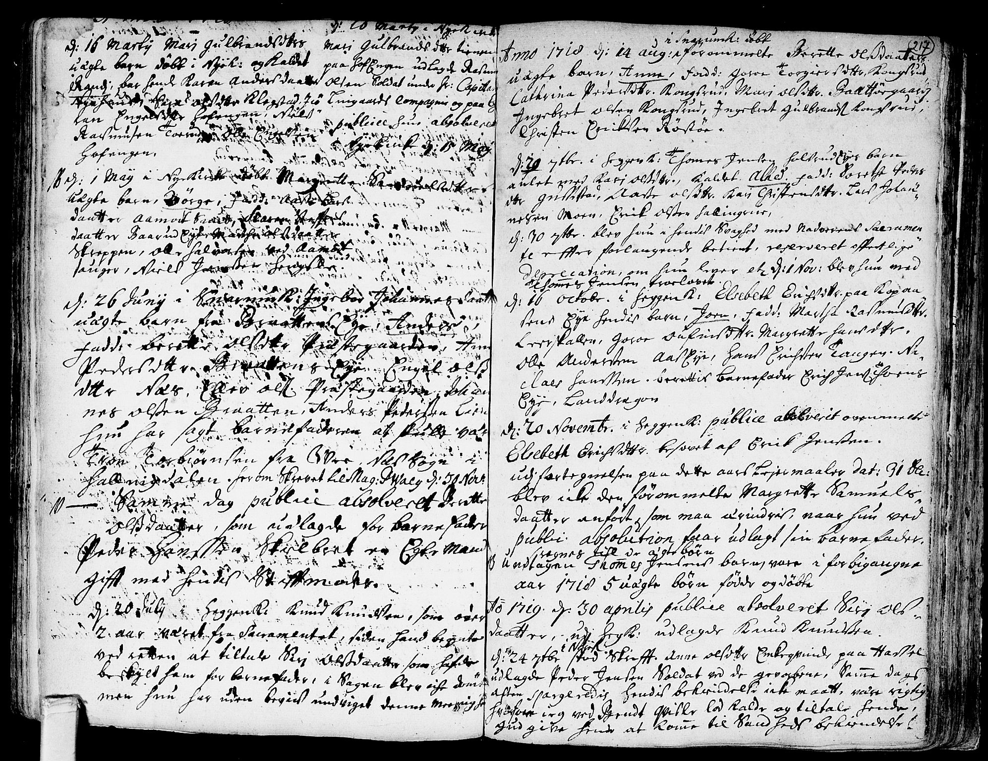 Modum kirkebøker, AV/SAKO-A-234/F/Fa/L0001: Parish register (official) no. 1, 1712-1740, p. 217