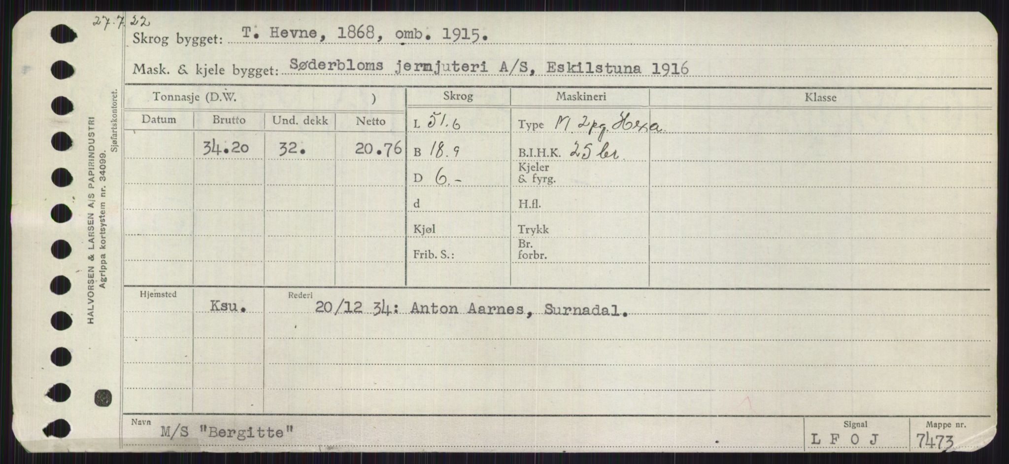 Sjøfartsdirektoratet med forløpere, Skipsmålingen, RA/S-1627/H/Ha/L0001/0001: Fartøy, A-Eig / Fartøy A-Bjøn, p. 853