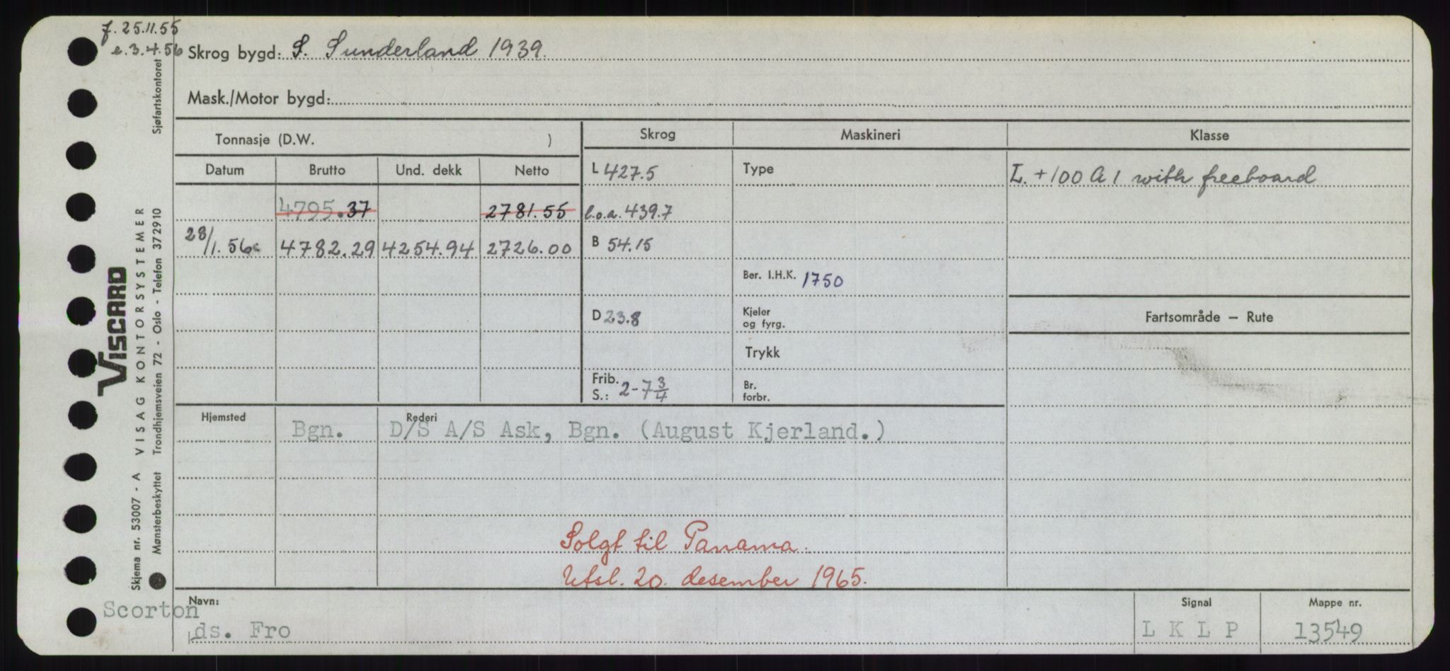 Sjøfartsdirektoratet med forløpere, Skipsmålingen, RA/S-1627/H/Hd/L0011: Fartøy, Fla-Får, p. 497