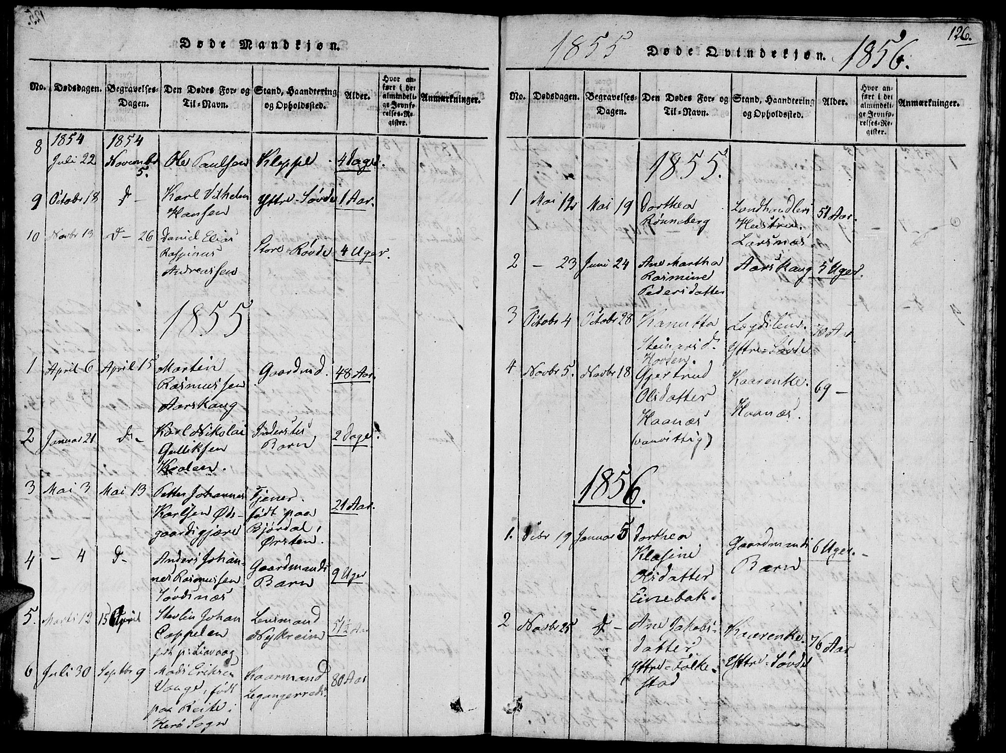 Ministerialprotokoller, klokkerbøker og fødselsregistre - Møre og Romsdal, SAT/A-1454/504/L0054: Parish register (official) no. 504A01, 1816-1861, p. 126